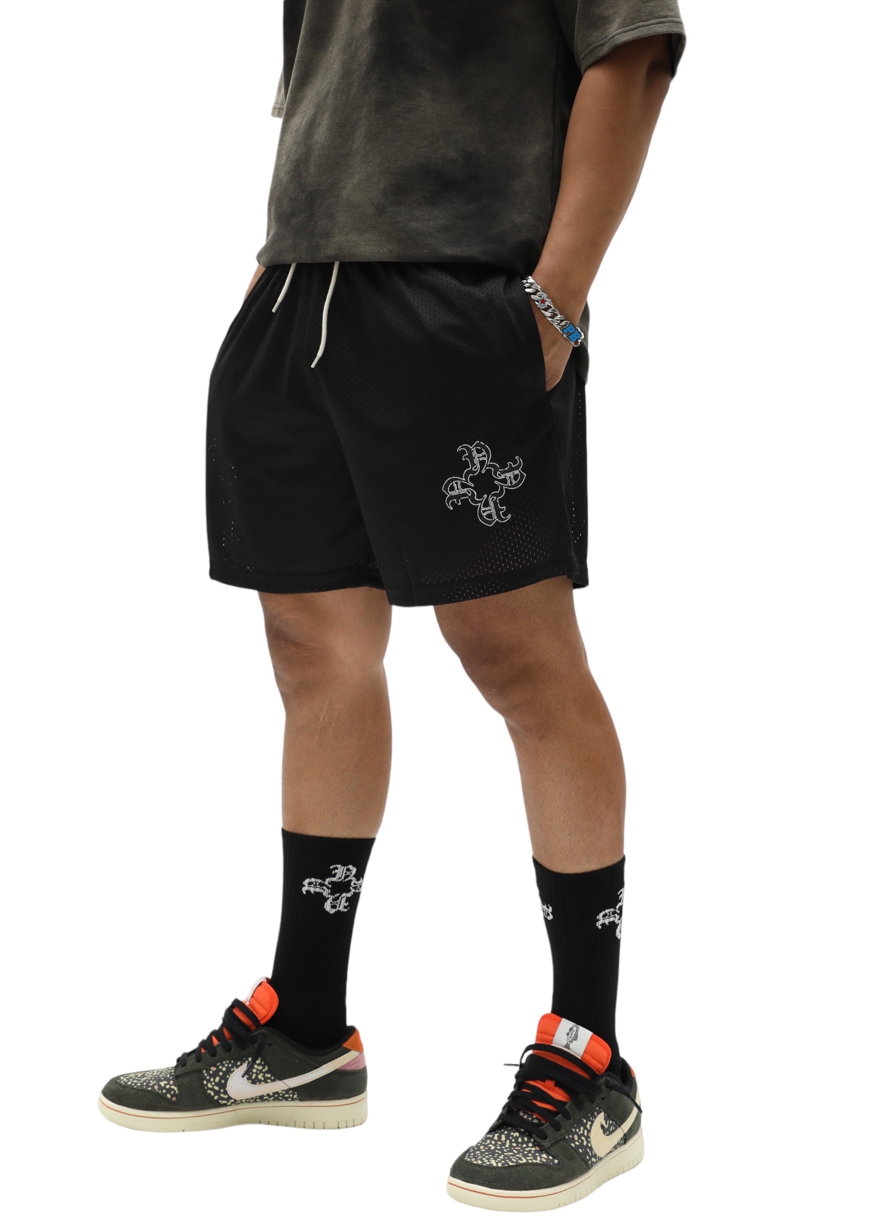 Monogram Sports Mesh Shorts - Black