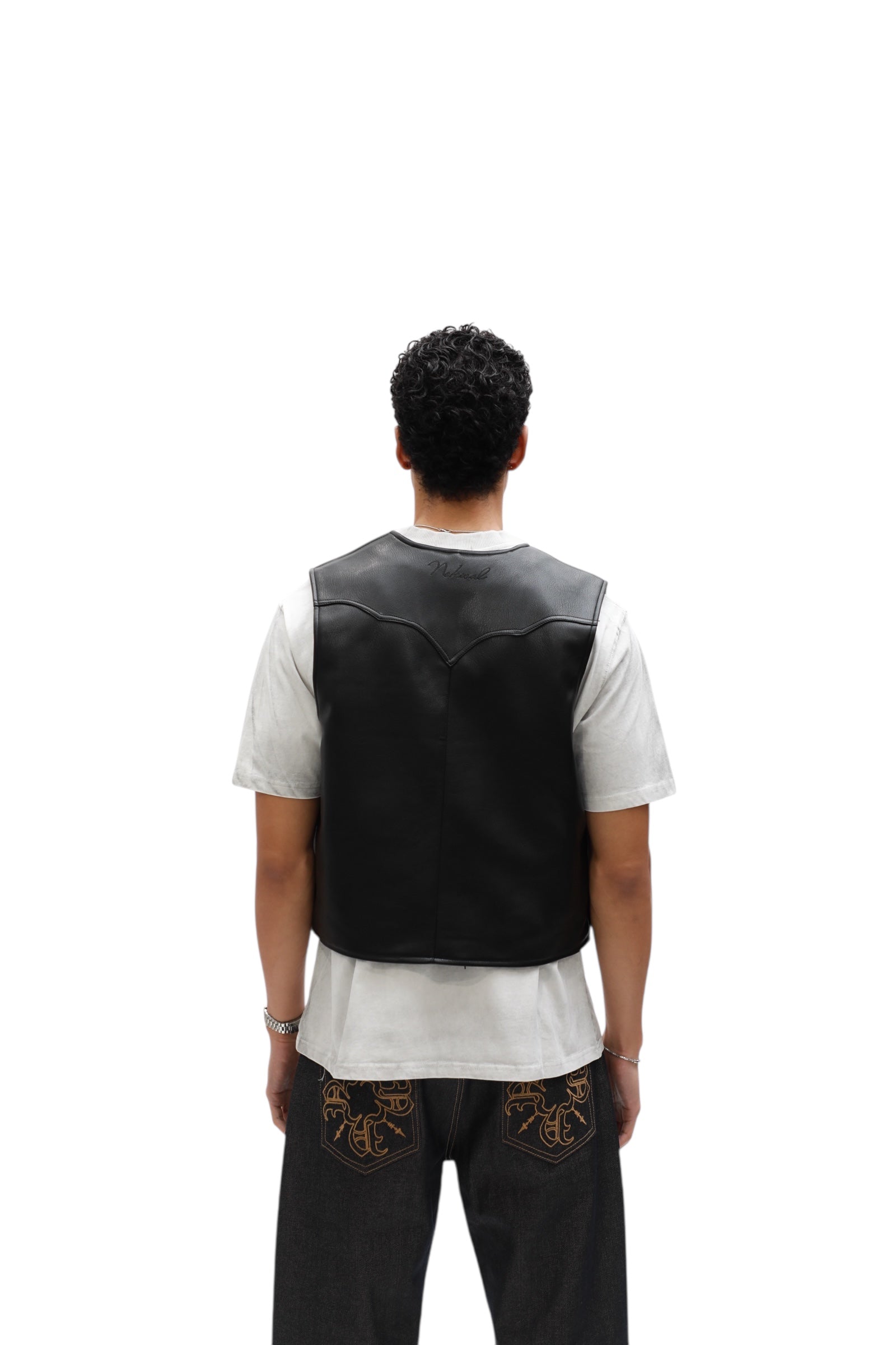Leather Vest – Black
