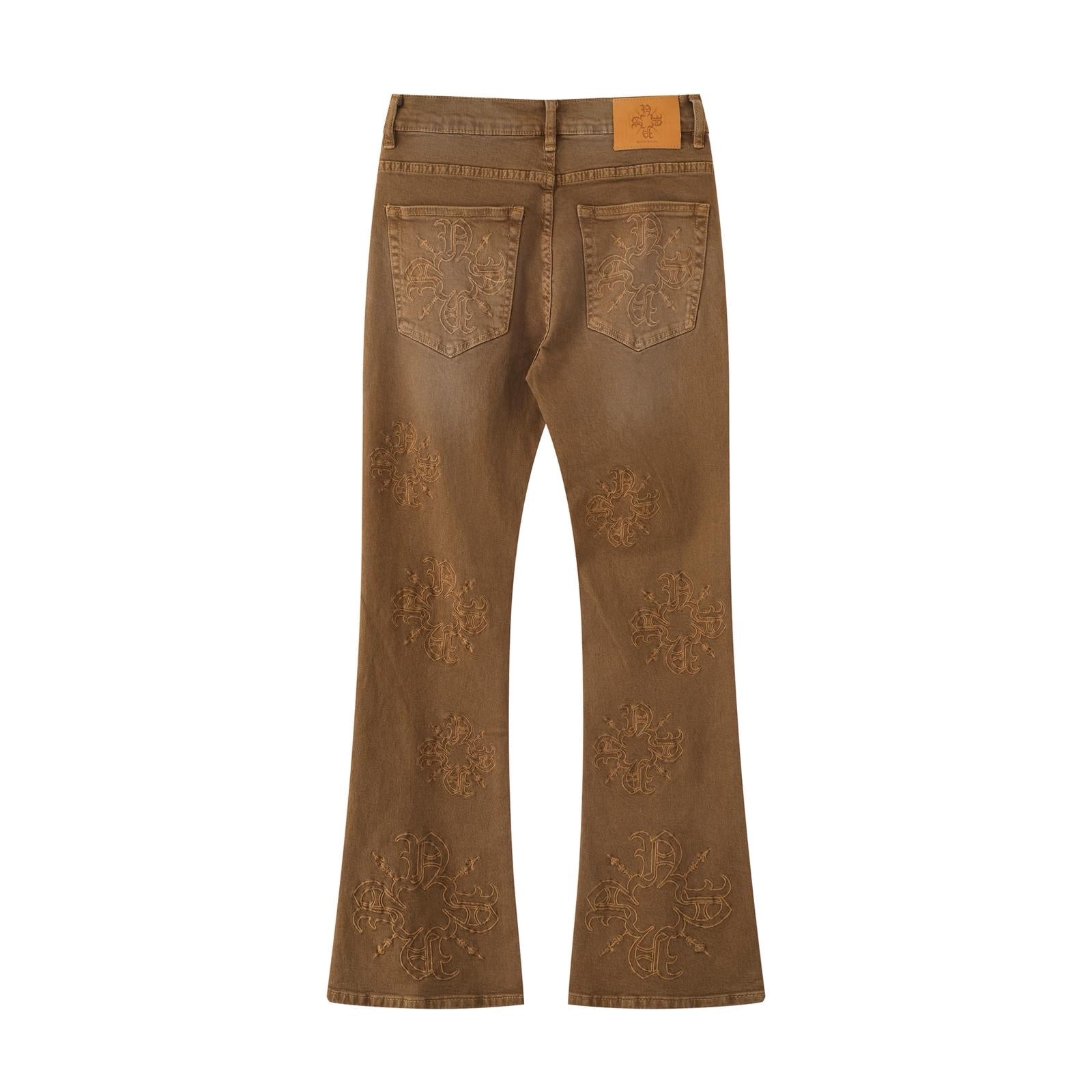 Shadow Monogram Flare Denim – Caramel