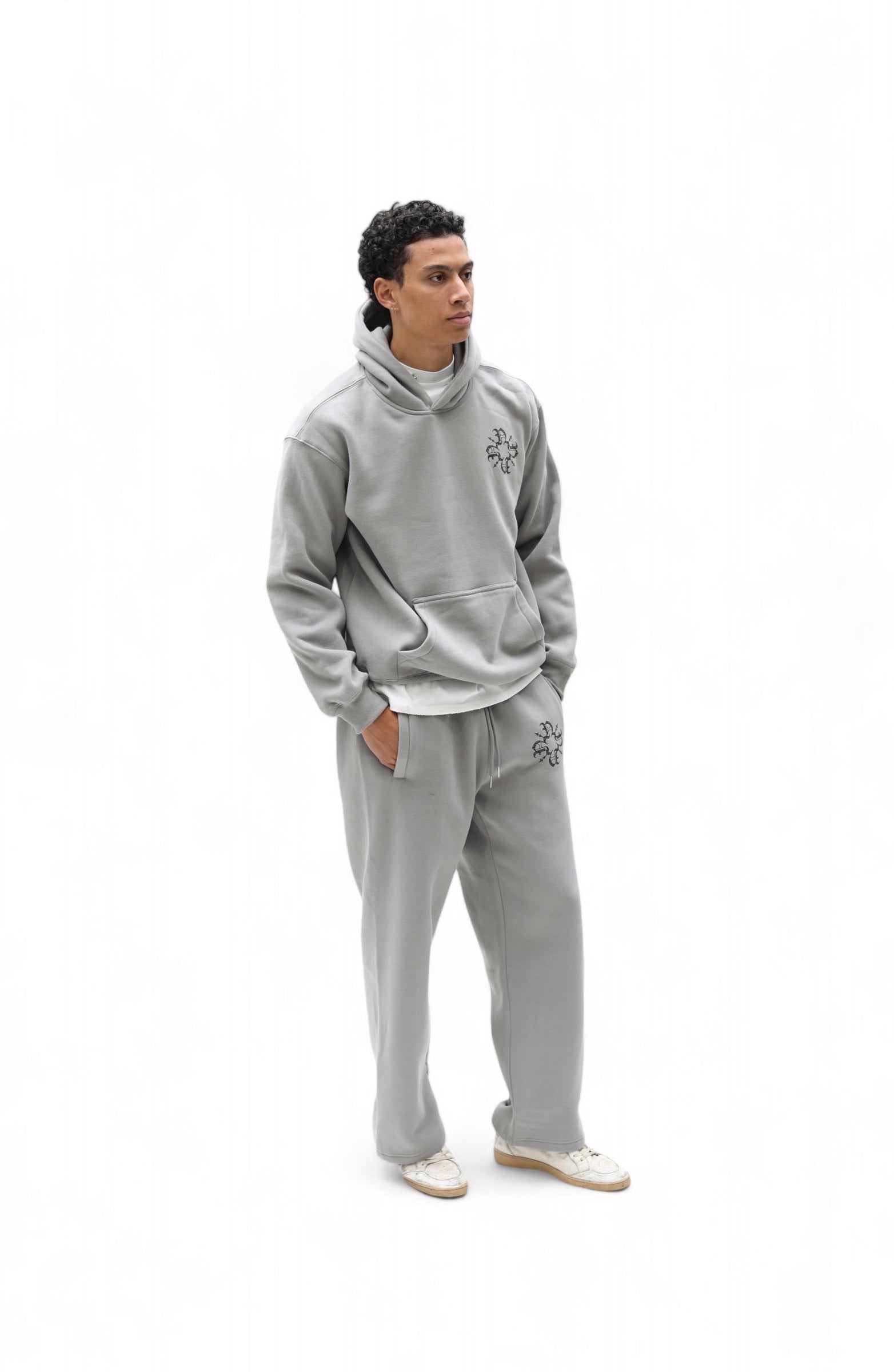 Monogram Essential Straight Leg Sweats Grey