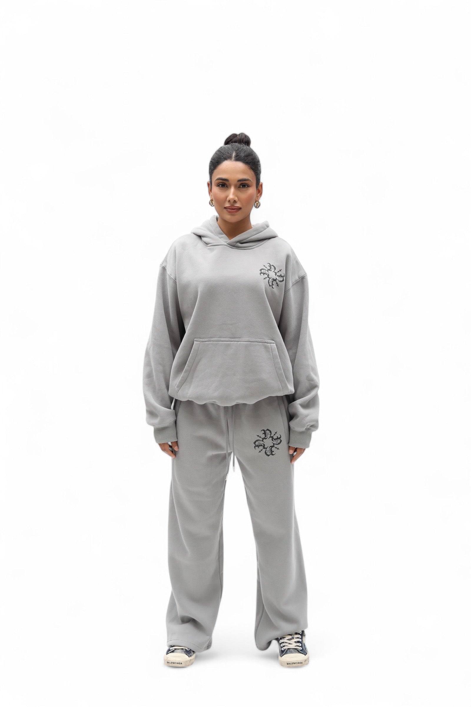 UNISEX Monogram Essential Straight Leg Sweats Grey