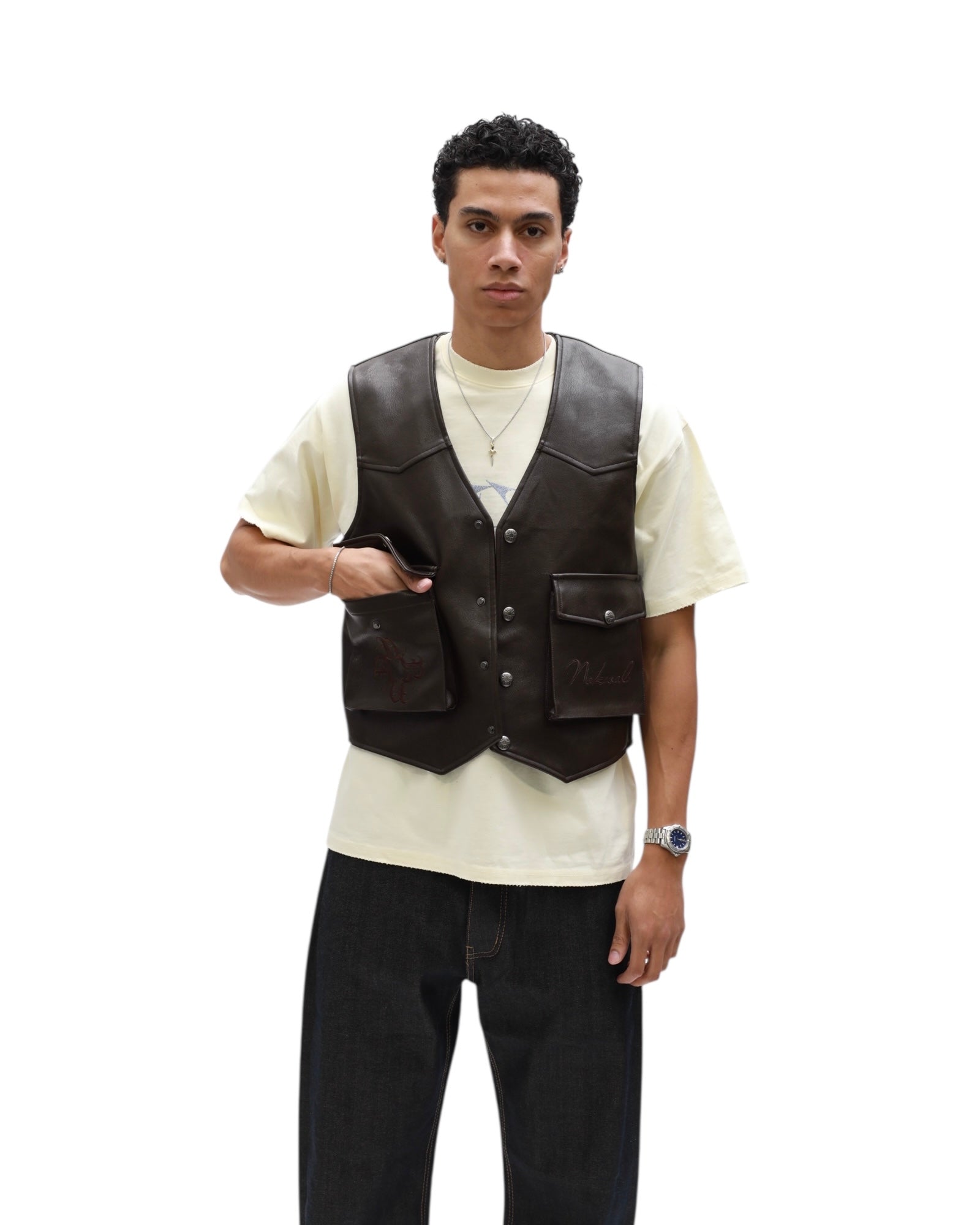 Leather Vest – Brown