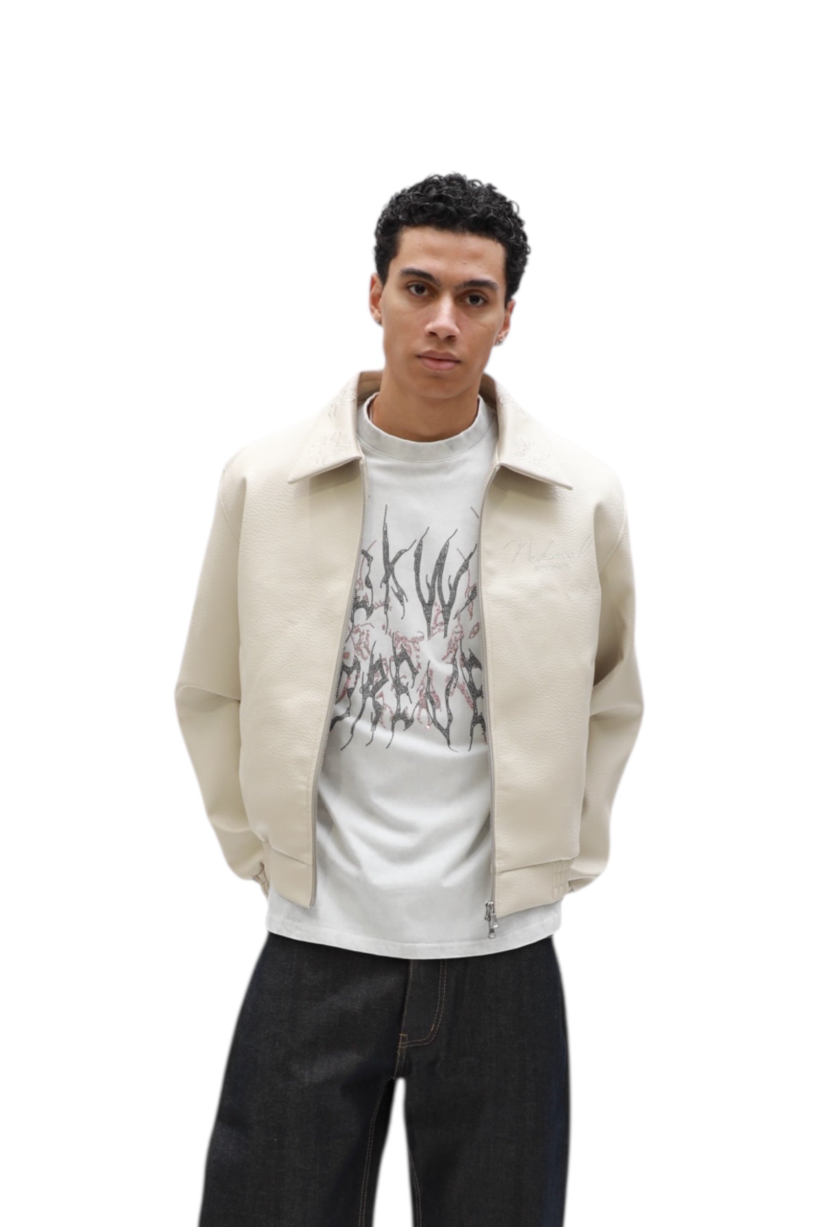 Artisan Leather Jacket- Cream