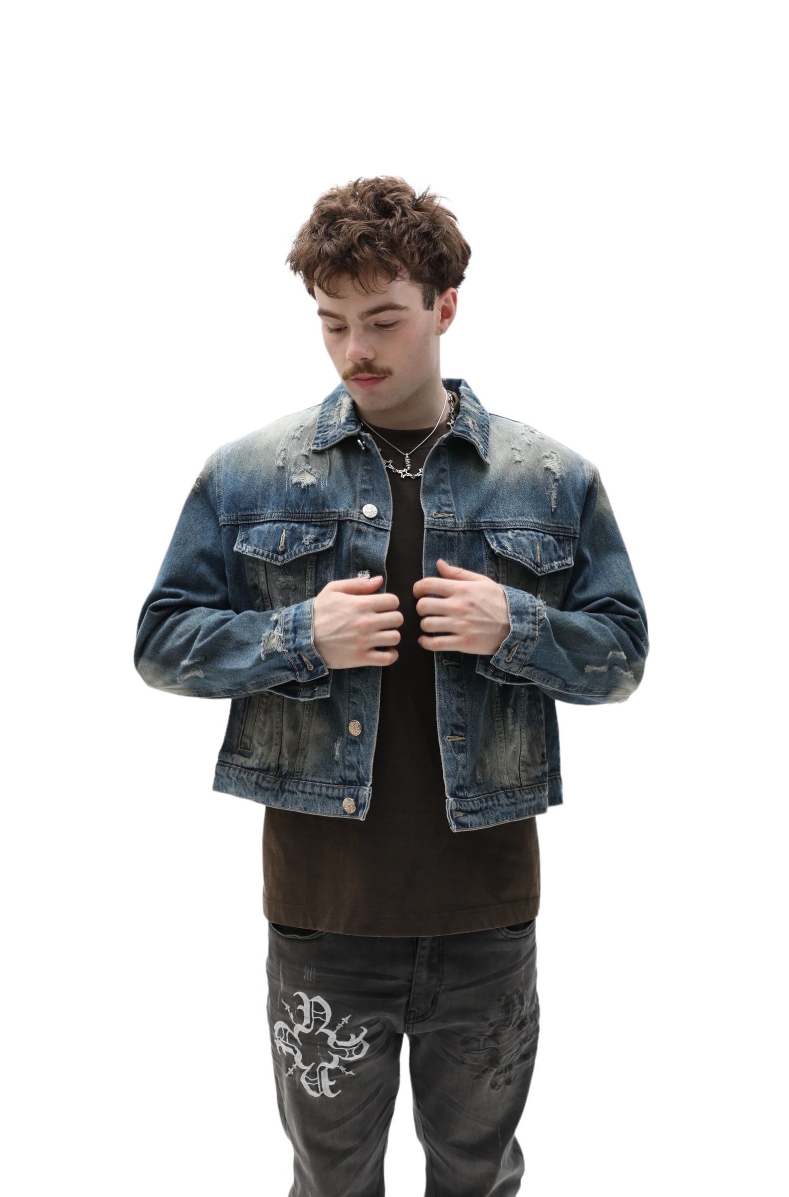 Padded Vintage Trucker Denim Jacket