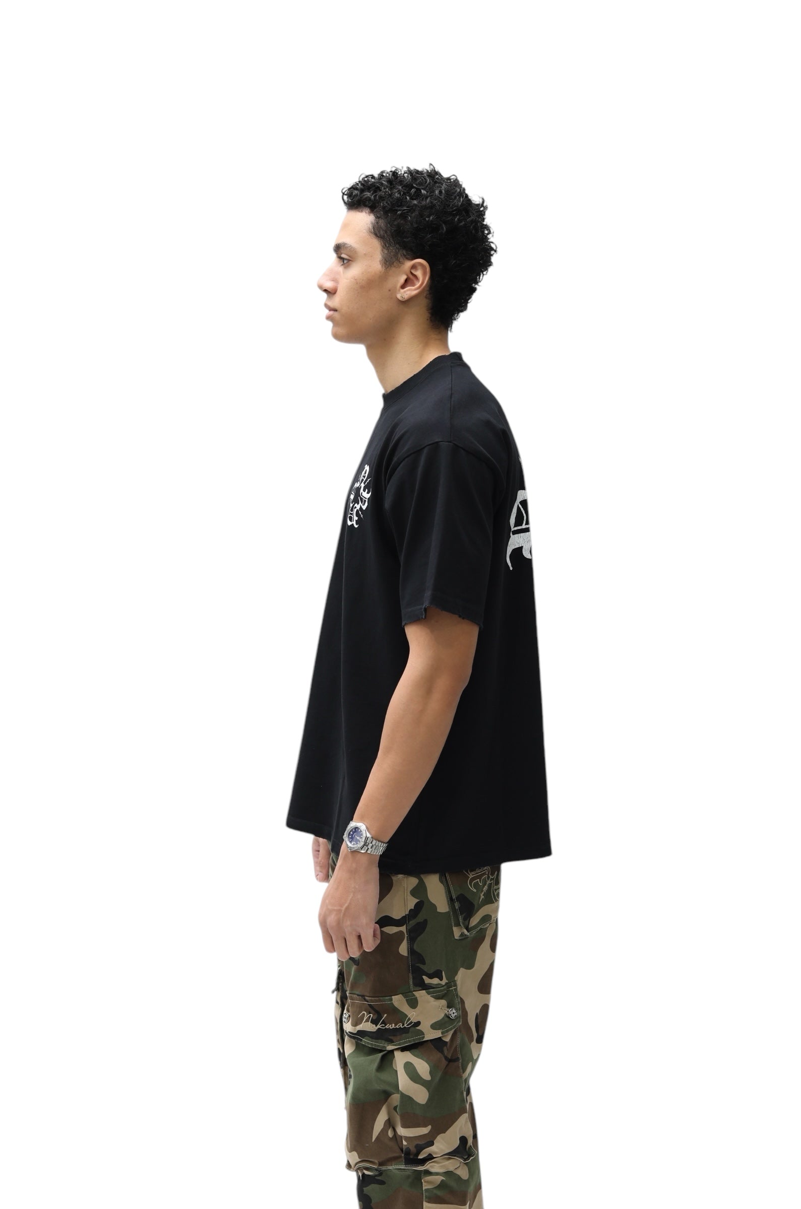 Cracked Black/White Monogram Tee