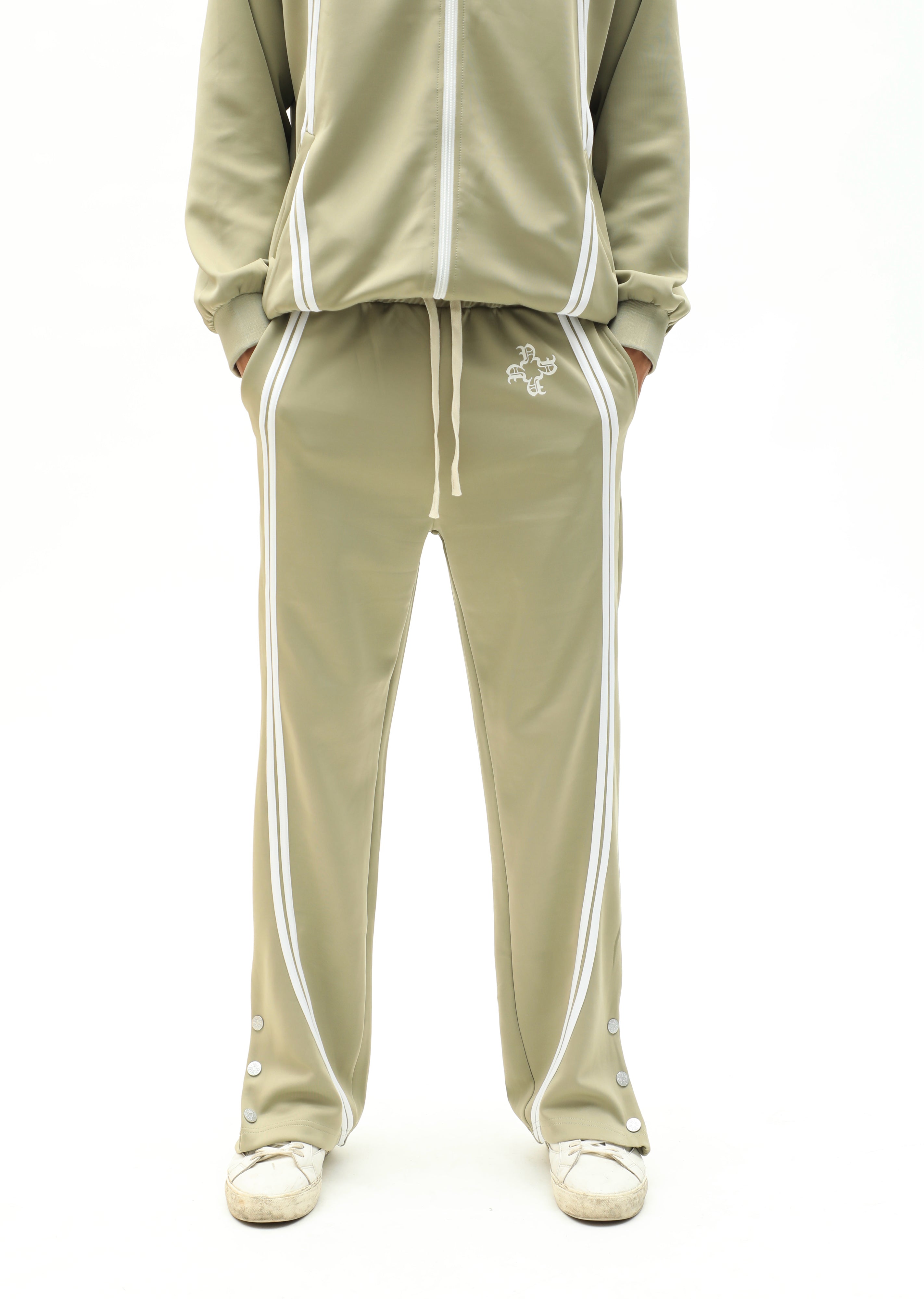 Sports Icon Tracksuit Flare Pants Beige