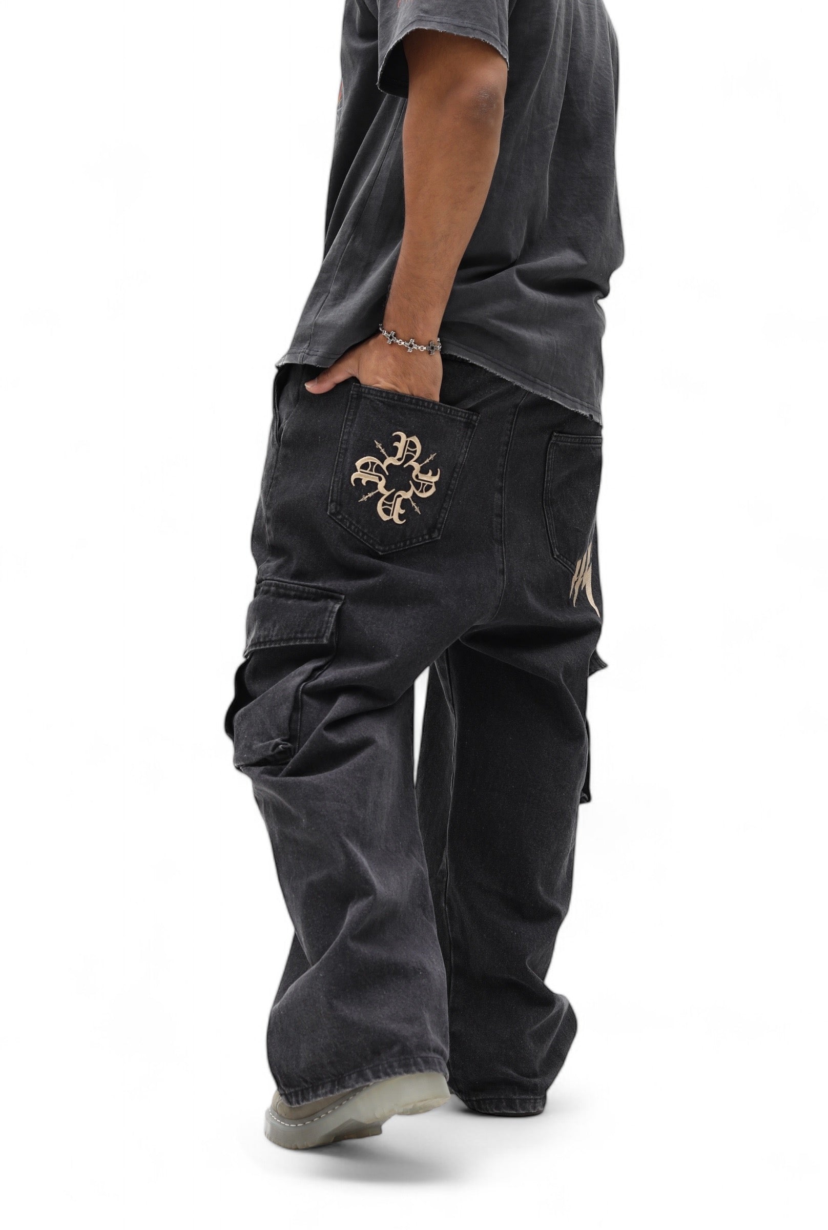 Monogram Black Denim Cargo