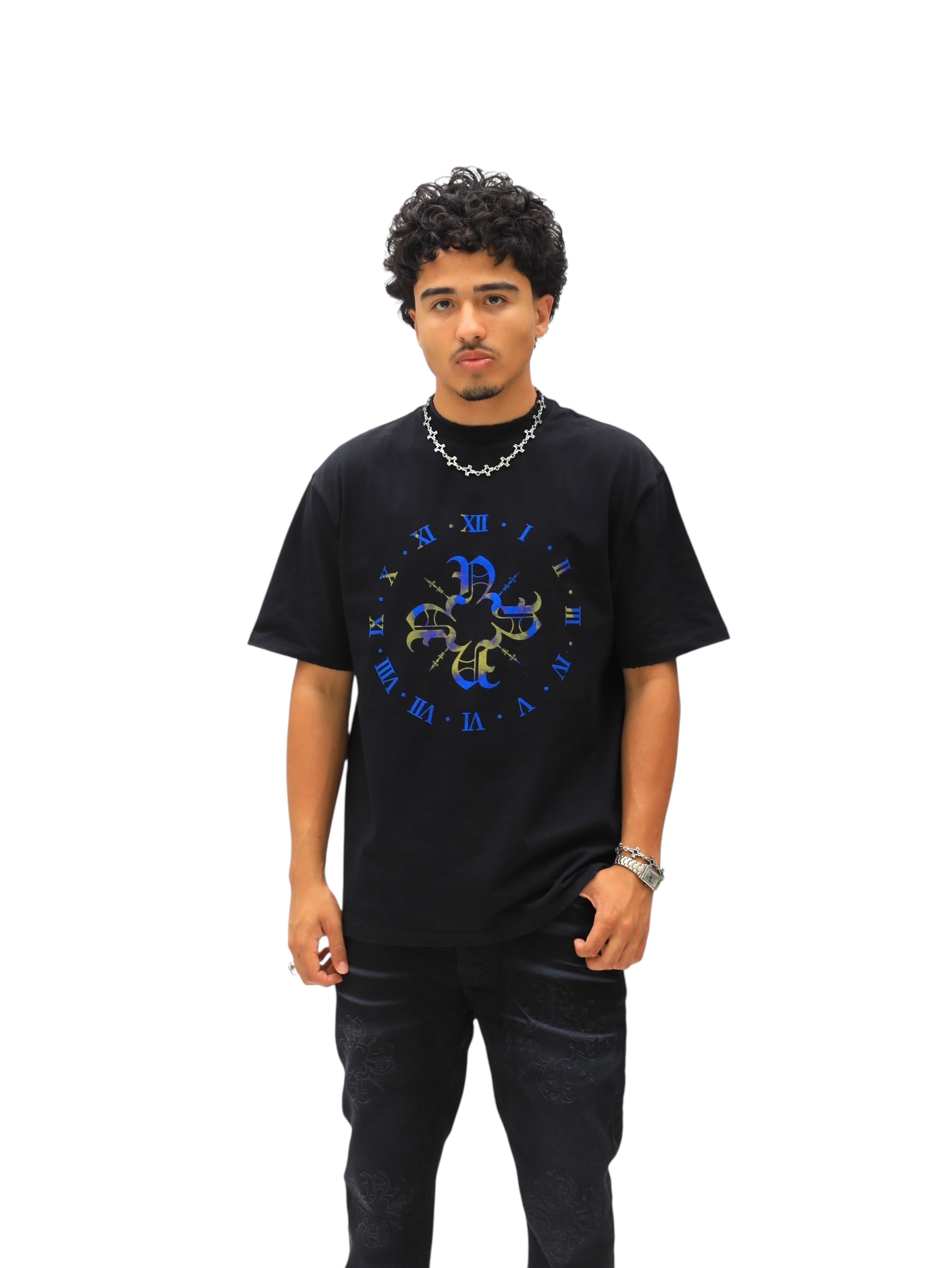 Monogram Clock Tee -Black