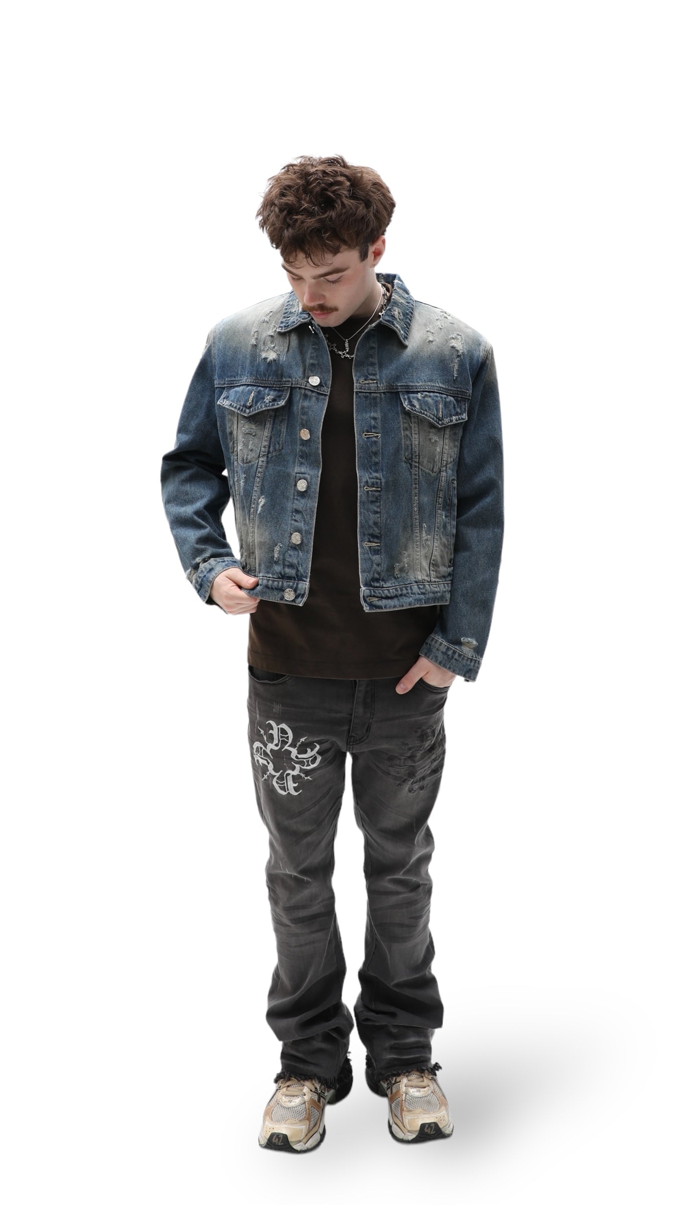 Padded Vintage Trucker Denim Jacket