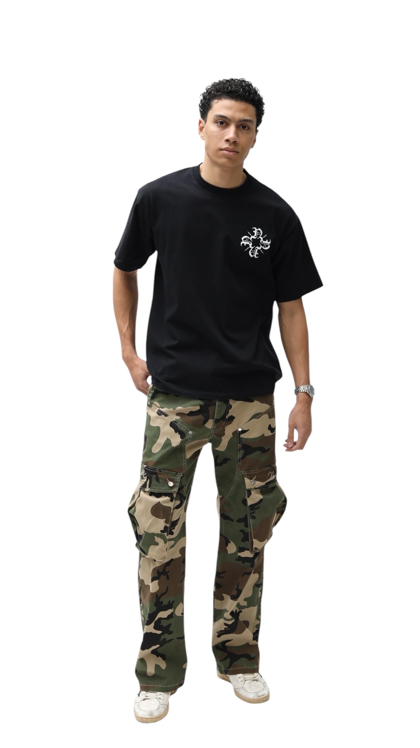 Cracked Black/White Monogram Tee
