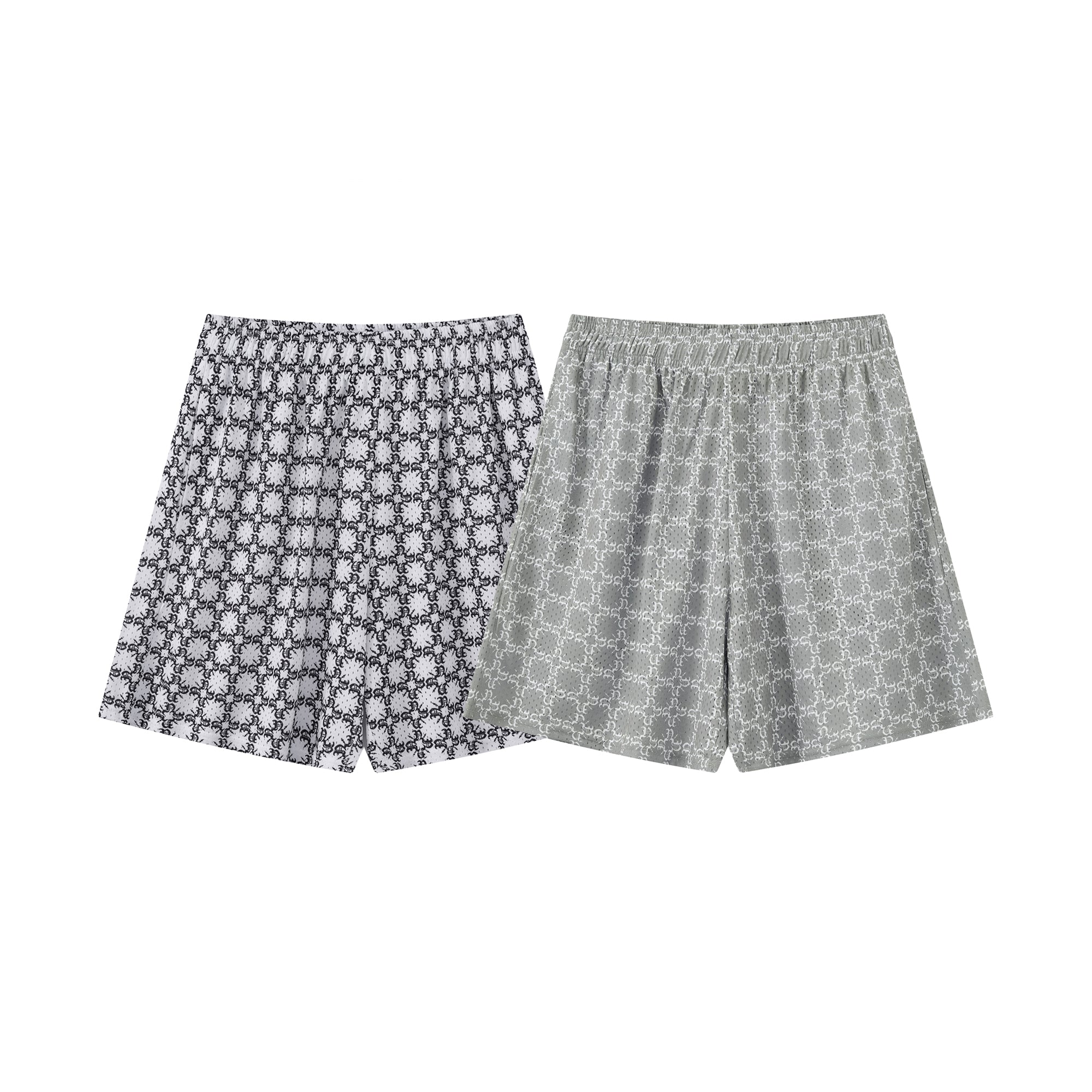 All Over Monogram Pattern Mesh Shorts