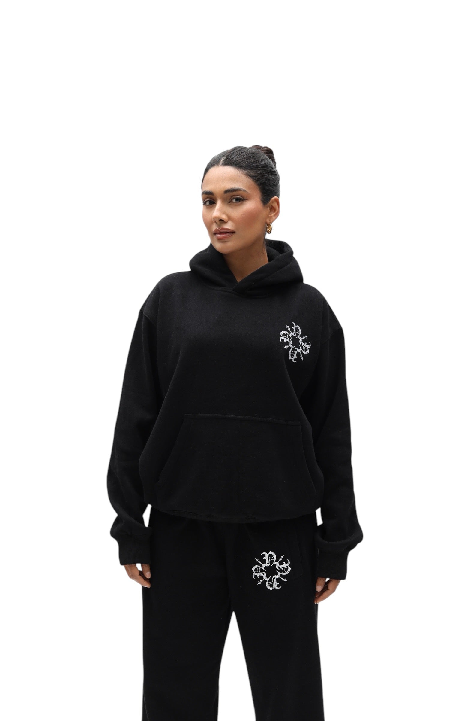 UNISEX Monogram Essential Hoodie Black