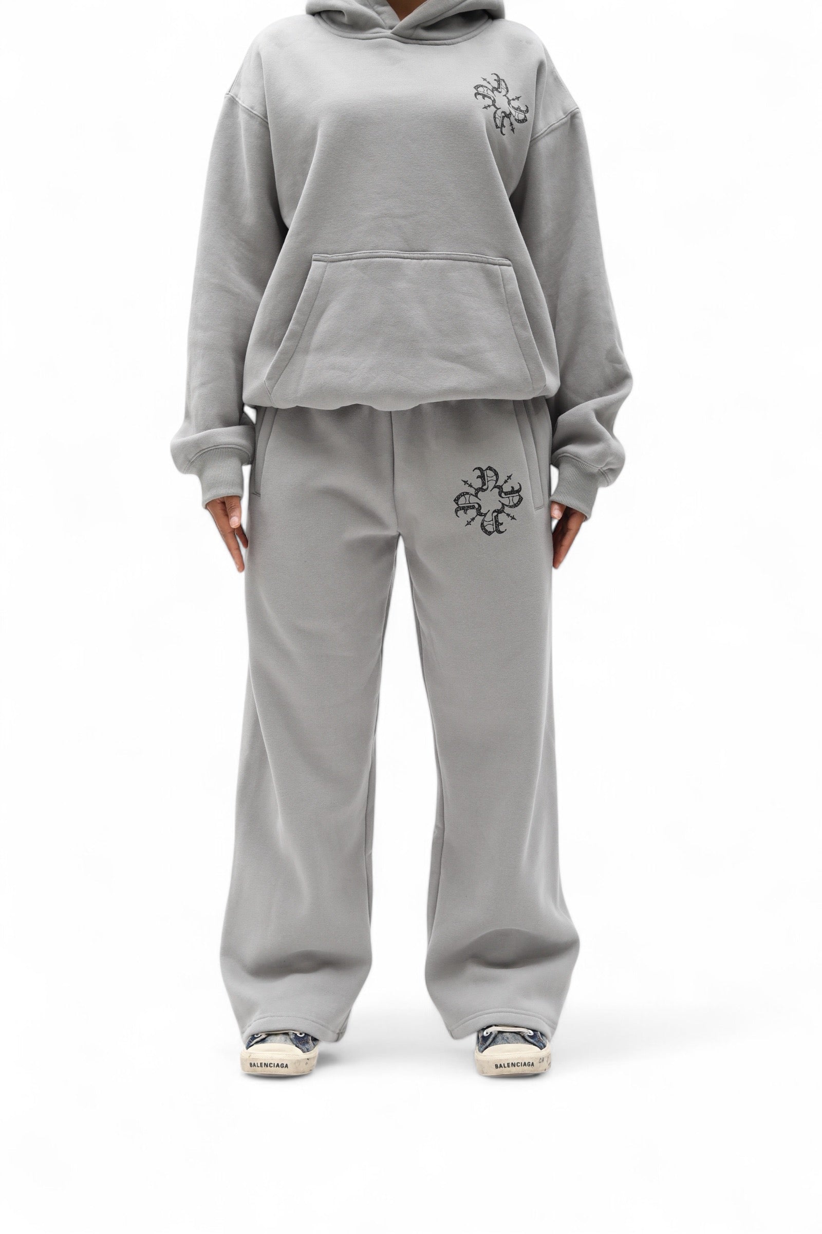 UNISEX Monogram Essential Straight Leg Sweats Grey