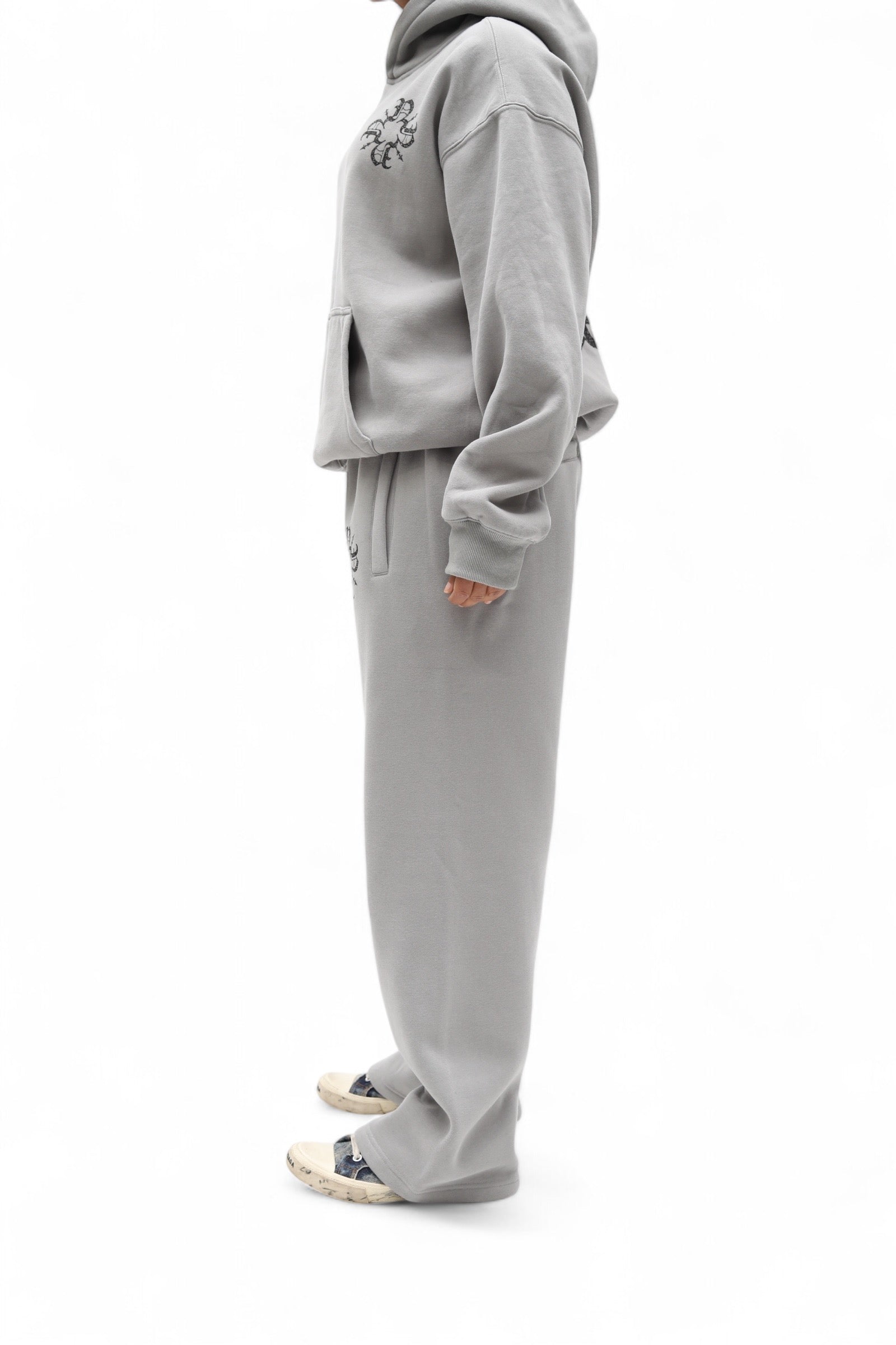 UNISEX Monogram Essential Straight Leg Sweats Grey