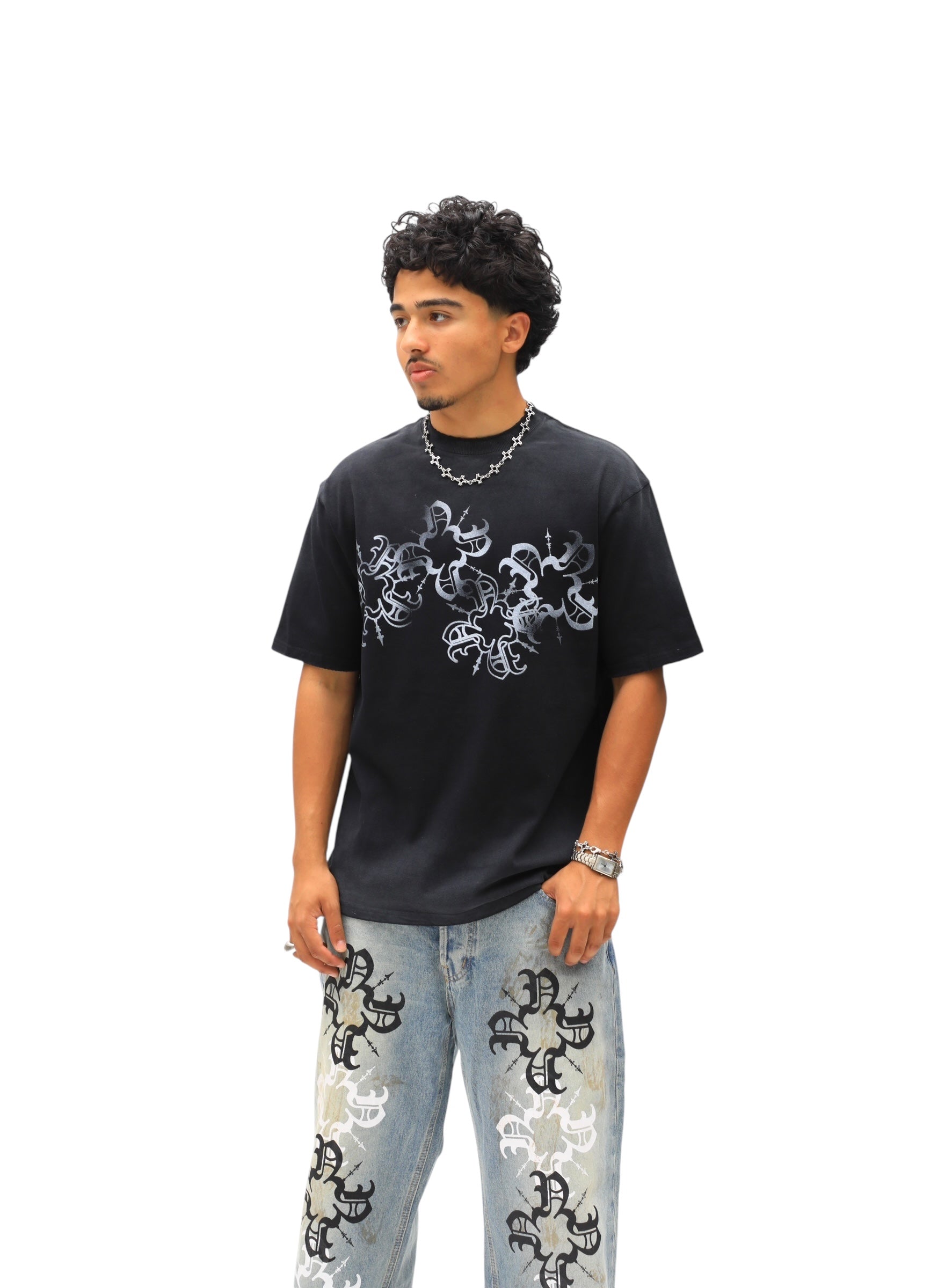 Splatter Monogram Tee Black