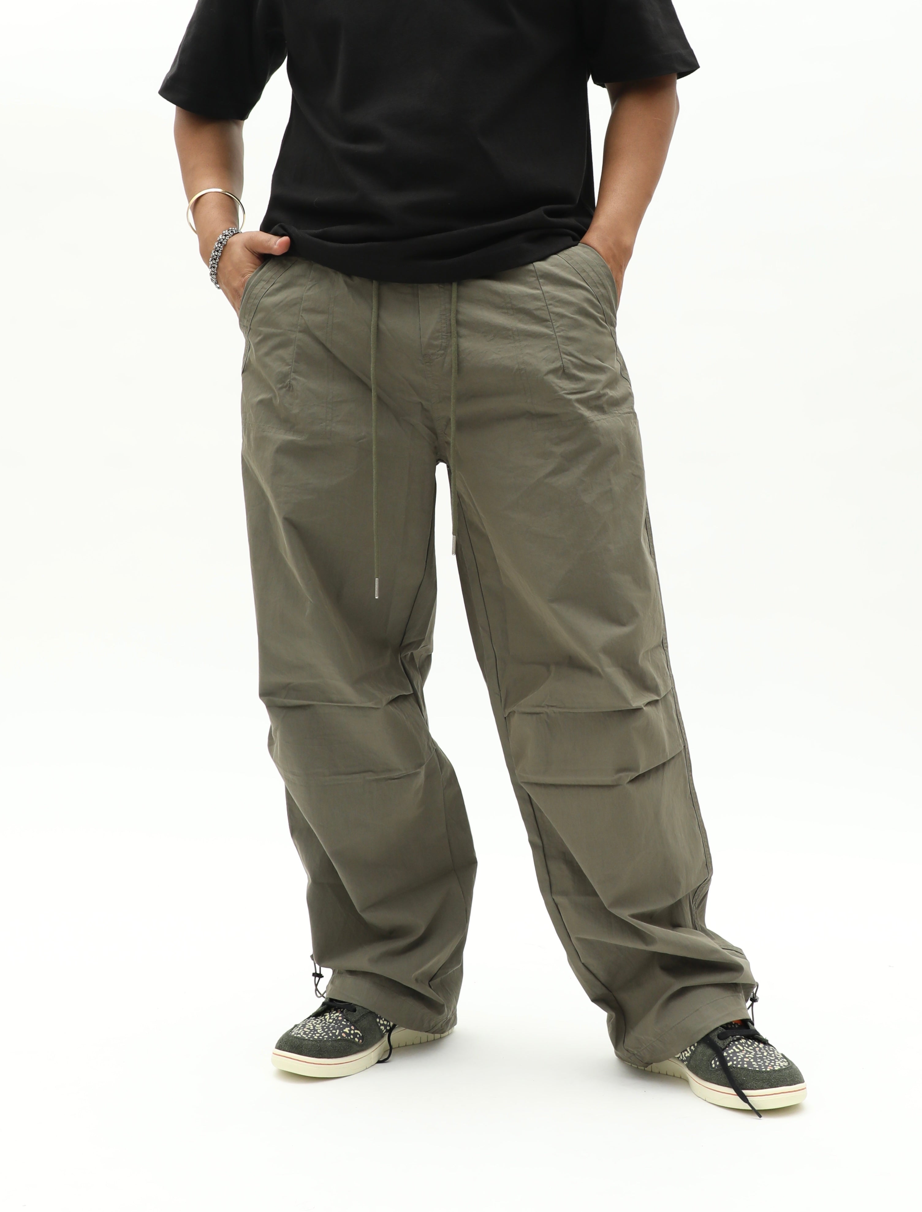 Tech Baggy Trousers - Olive