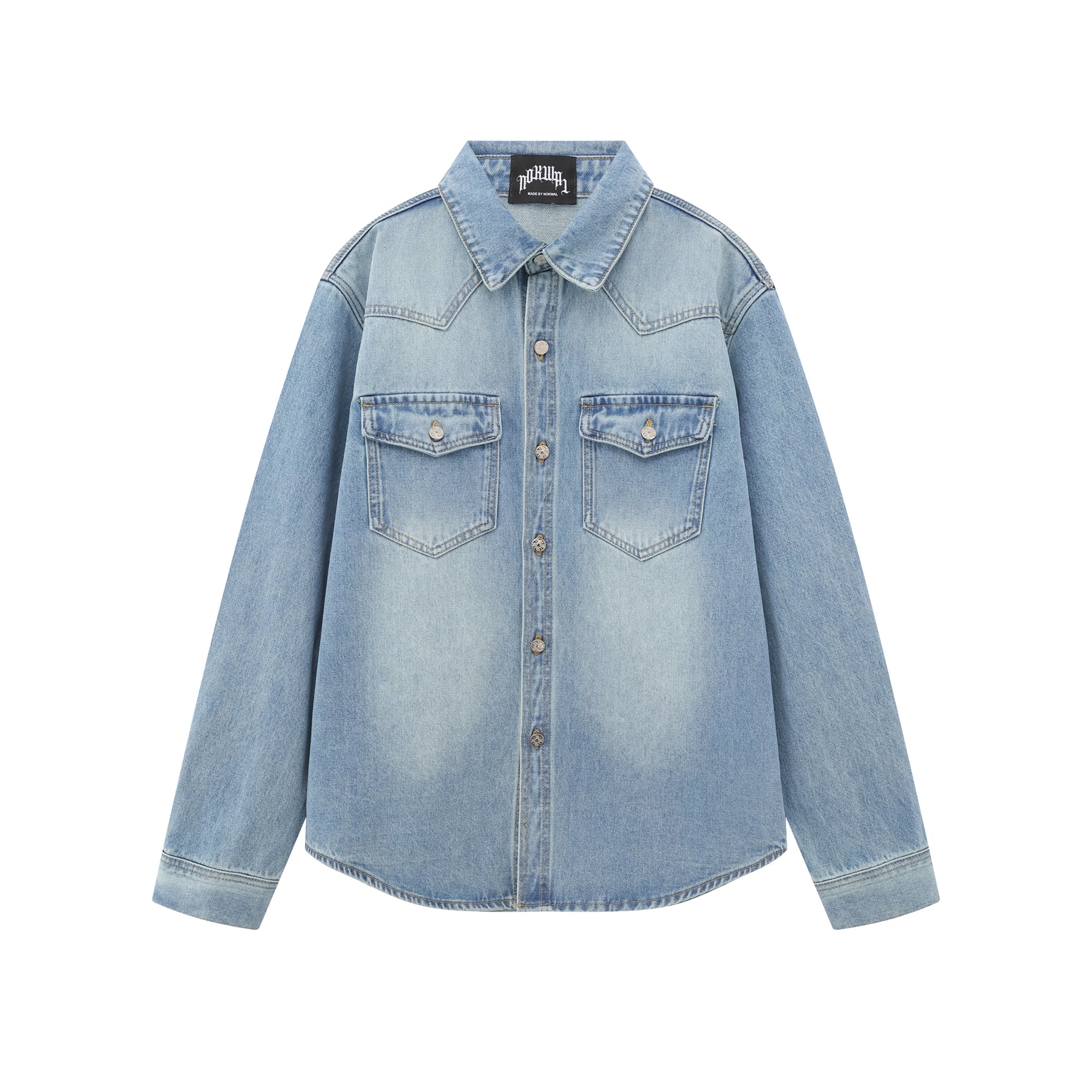 Nokwal Faded Blue Denim Shirt