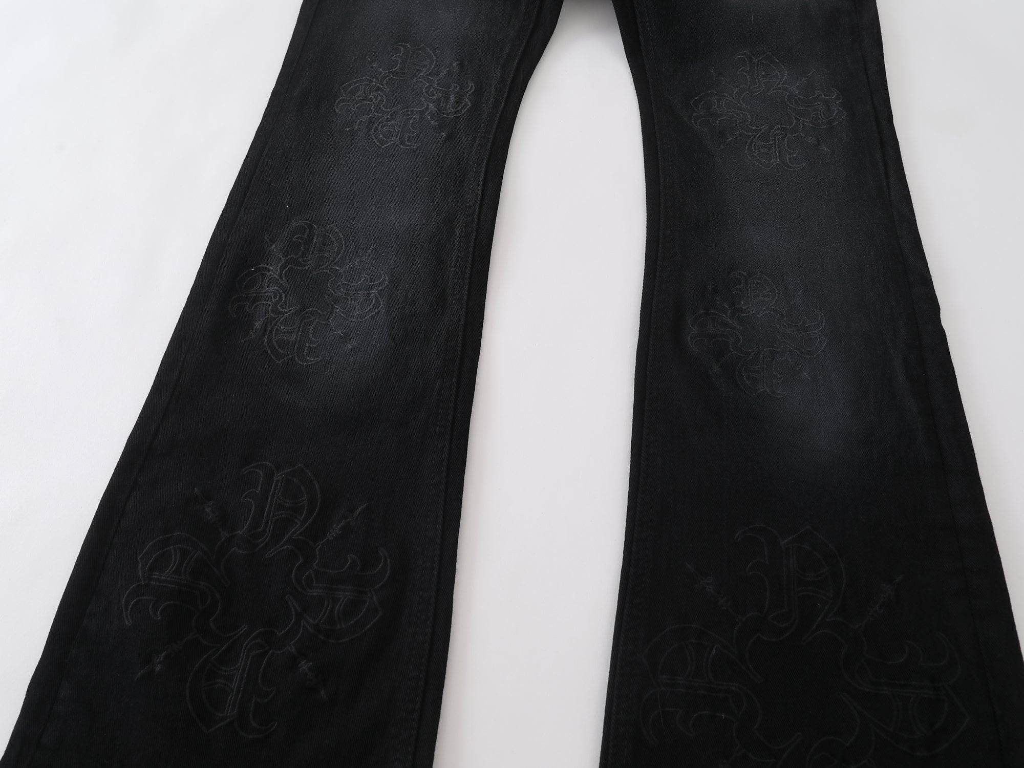 Shadow Monogram Flare Denim – Black
