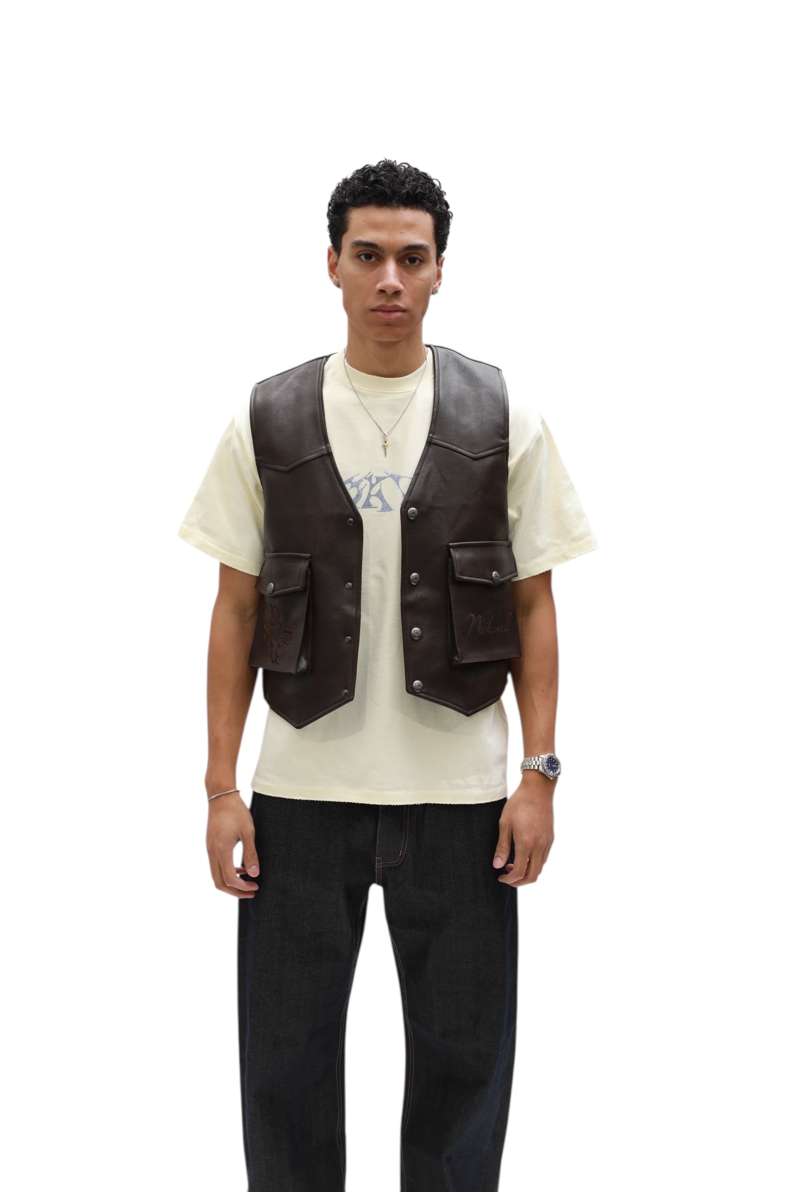 Leather Vest – Brown