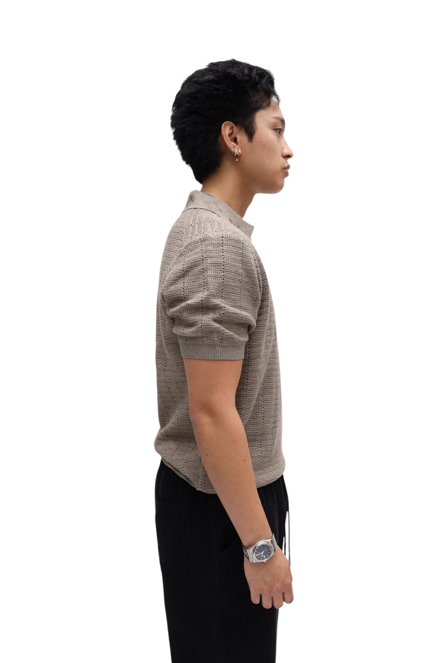 Monaco Knit Polo - Taupe Brown