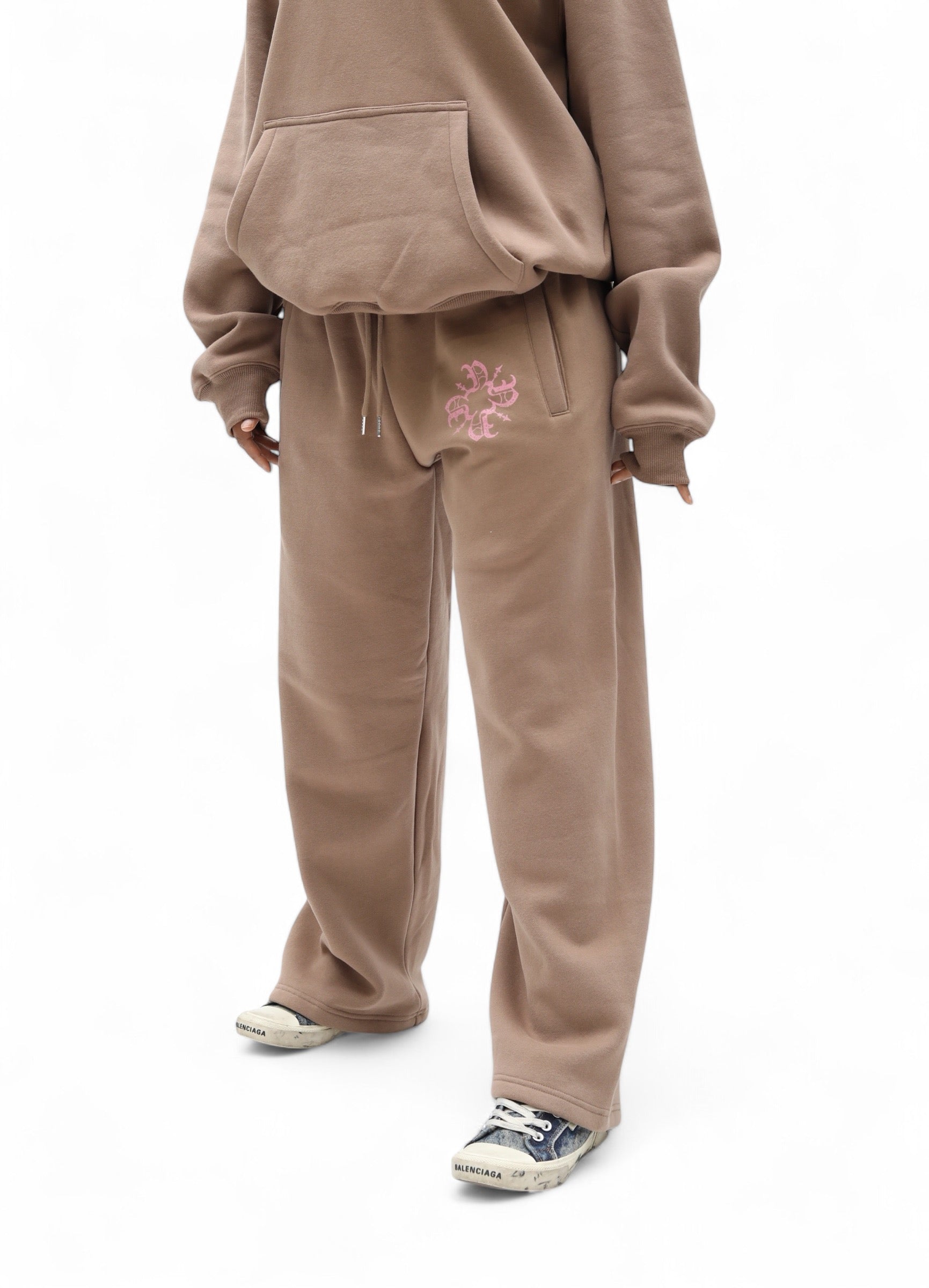 UNISEX Monogram Essential Straight Leg Sweats Brown