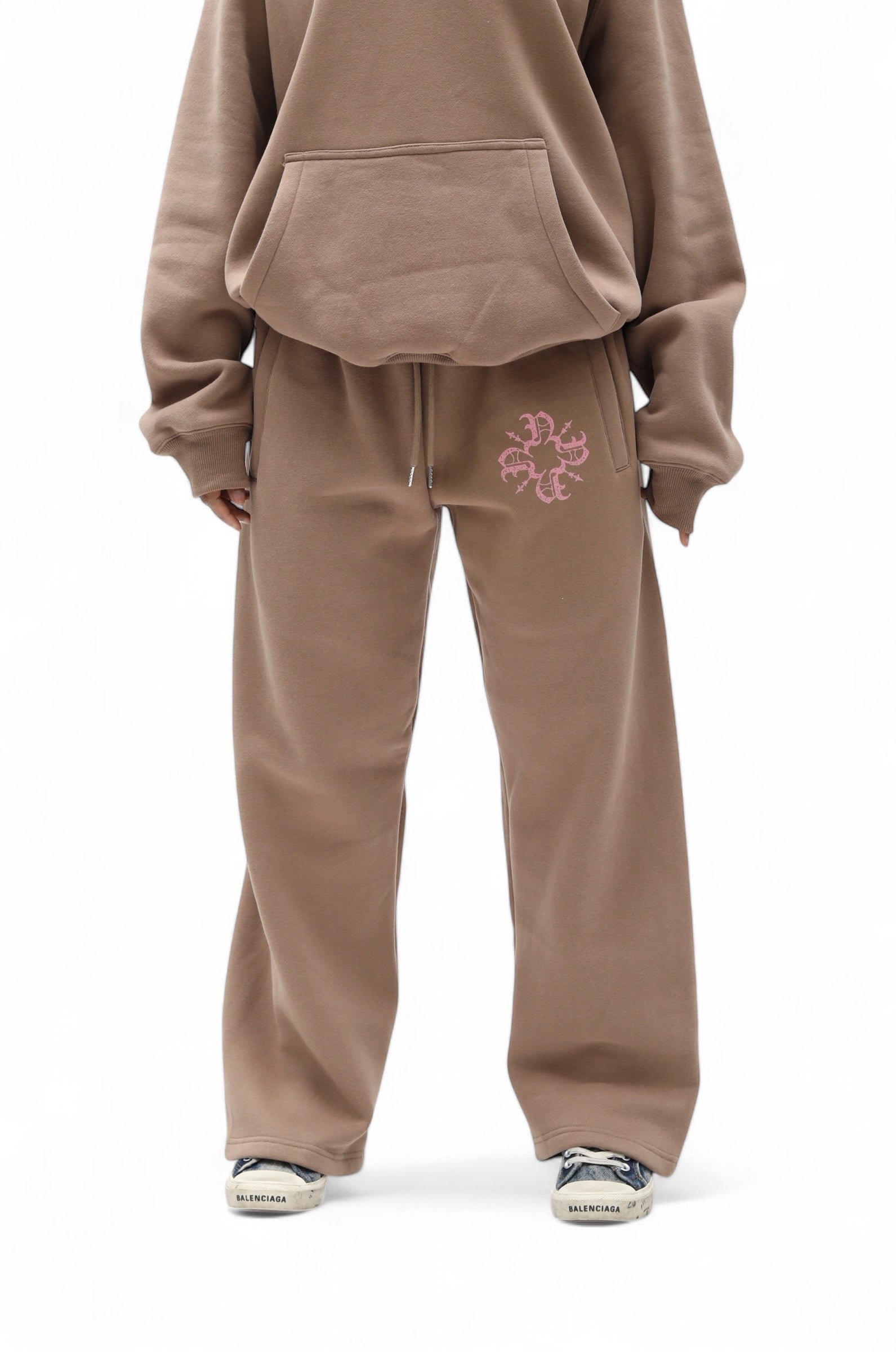 UNISEX Monogram Essential Straight Leg Sweats Brown