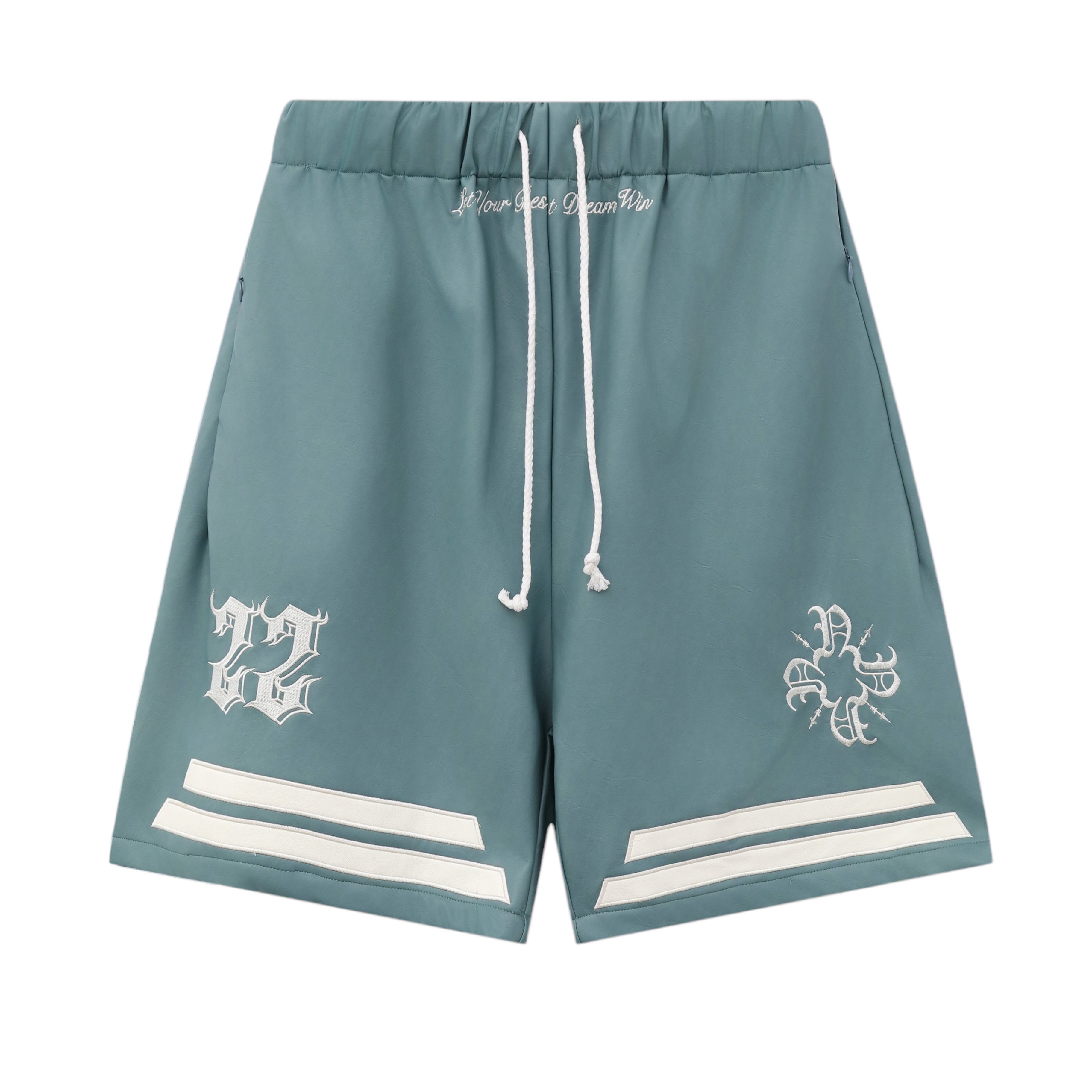 Leather Shorts -Washed Teal