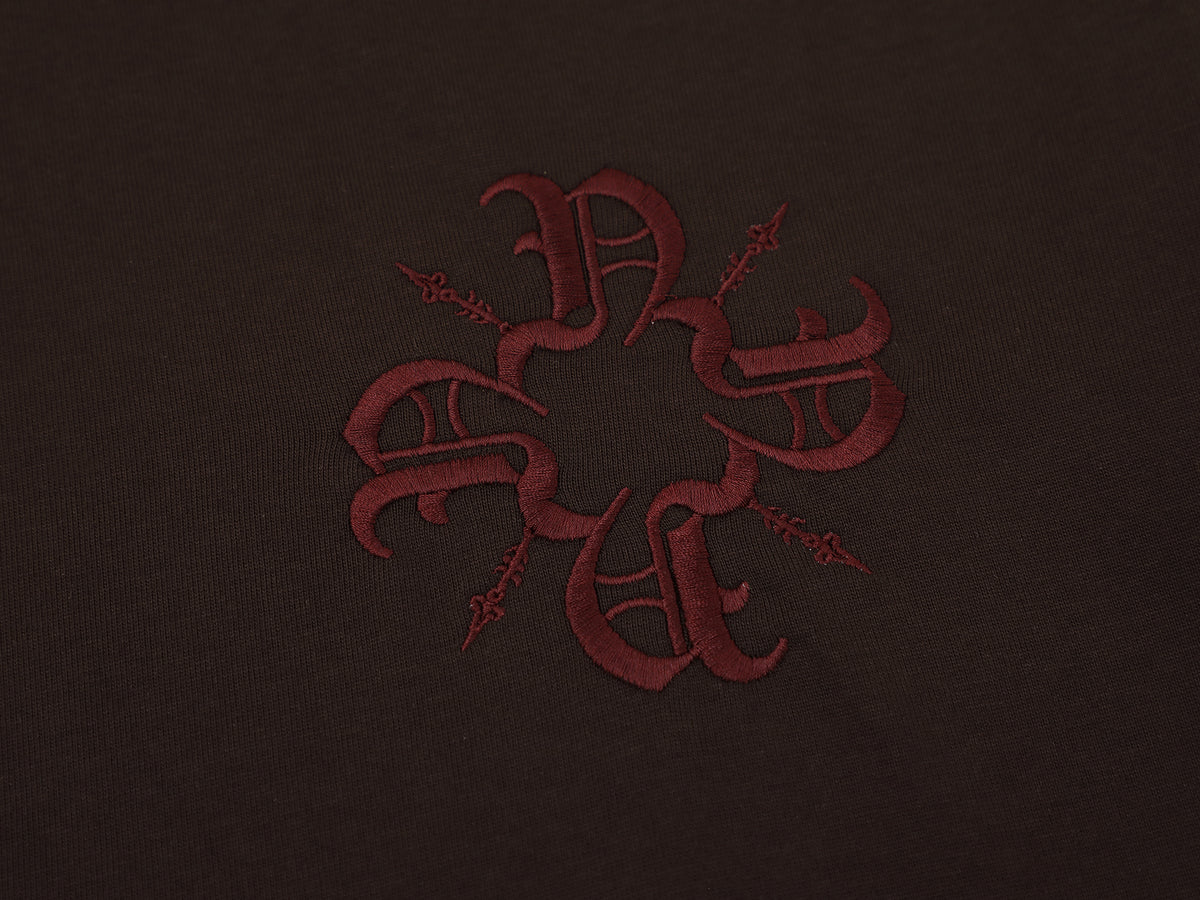 Embroidered Monogram Heritage Tee Brown