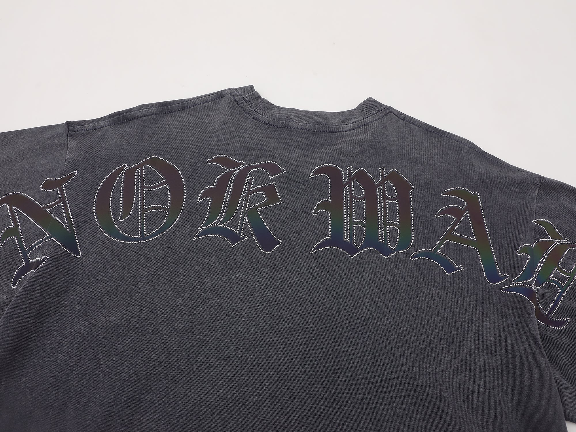 Oversized Damaged Soul Tee -Grey