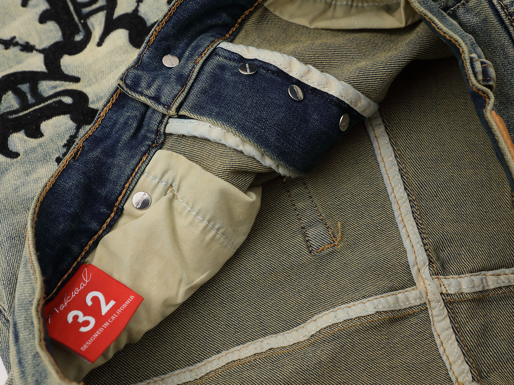 Classic Monogram Stacked Flare Blue Denim