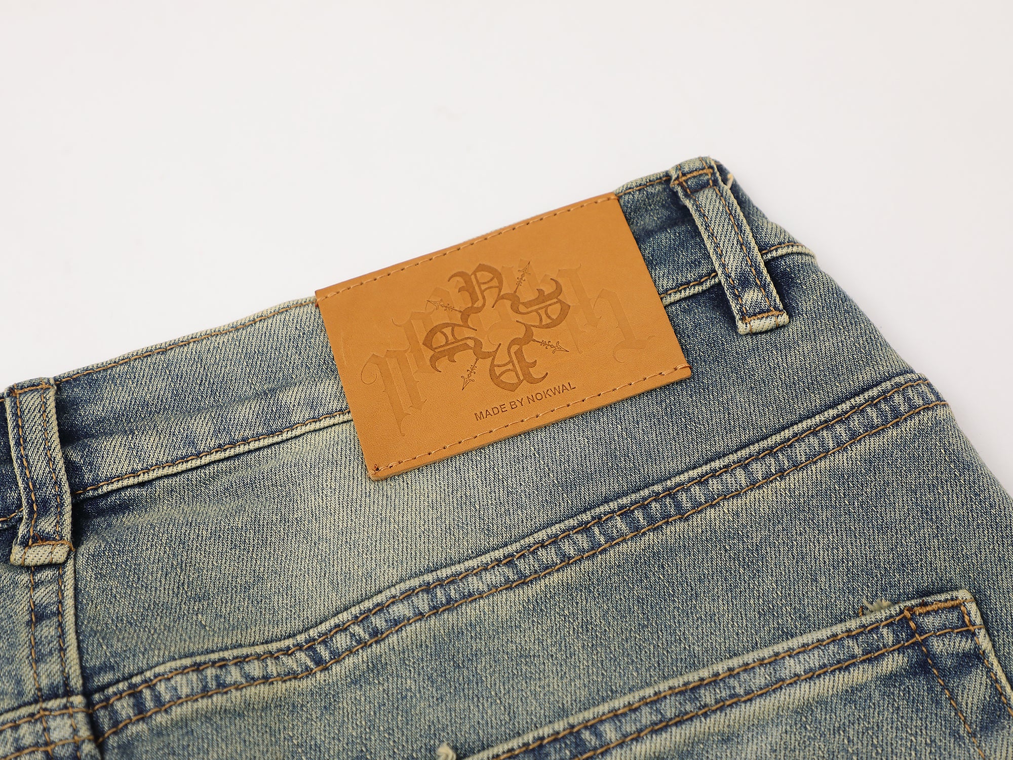 Classic Monogram Stacked Flare Blue Denim