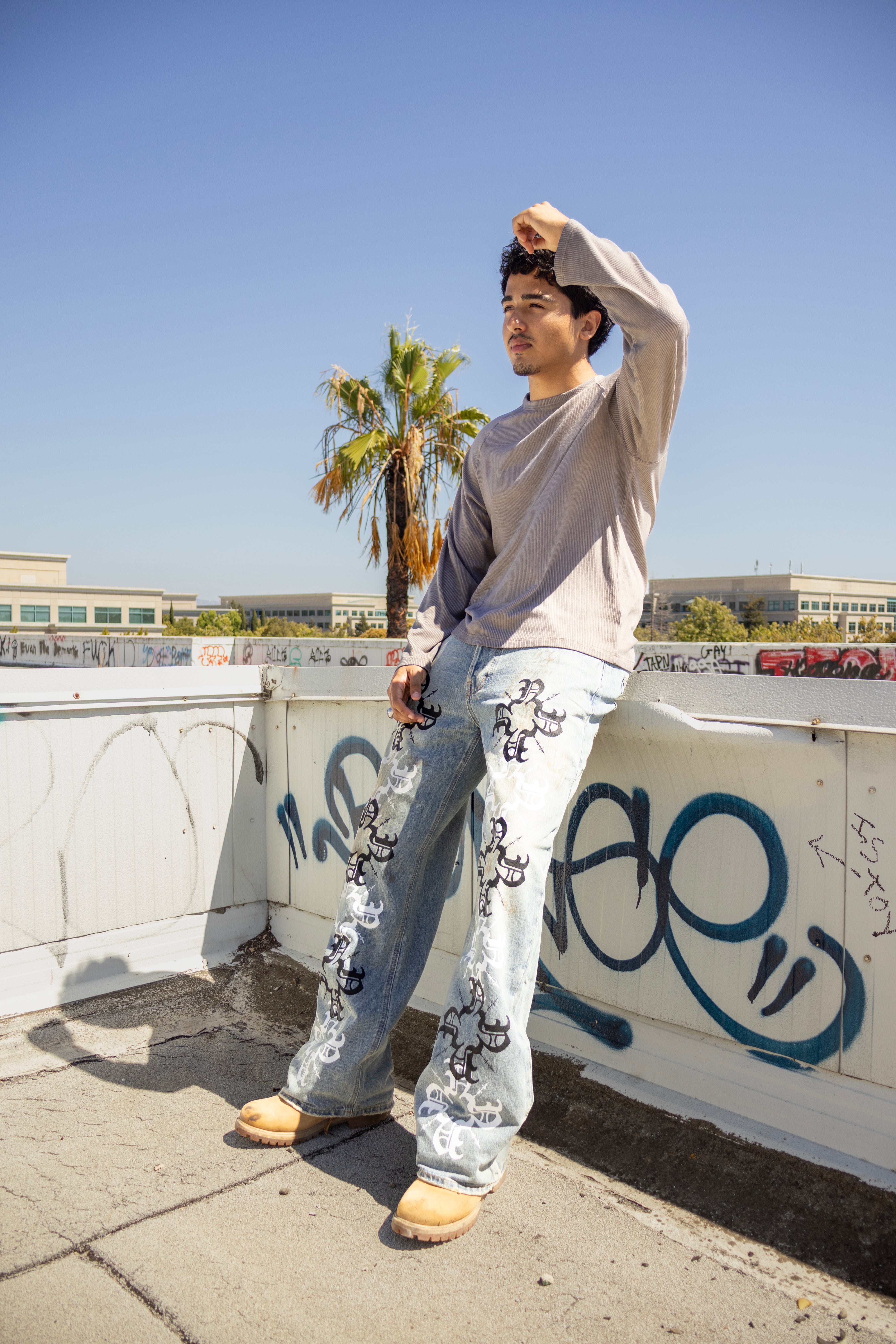 Inner Locking Monogram Straight Leg Denim