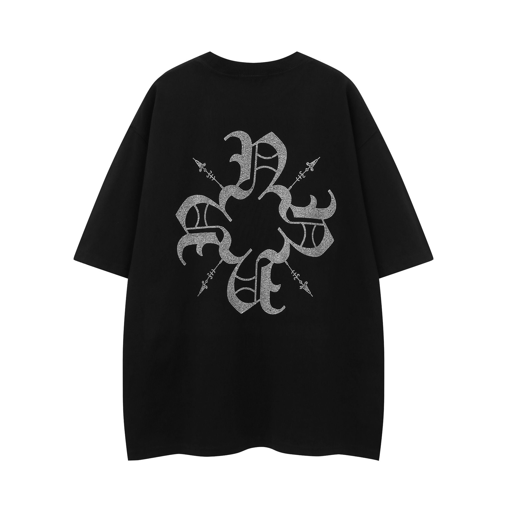 Black Monogram Rhinestone Tee