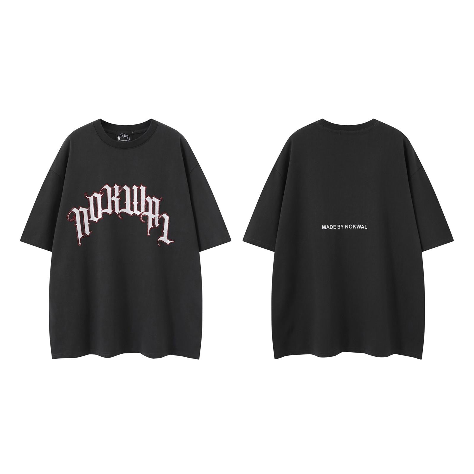 Rhinestone Arch Logo Tee -Black
