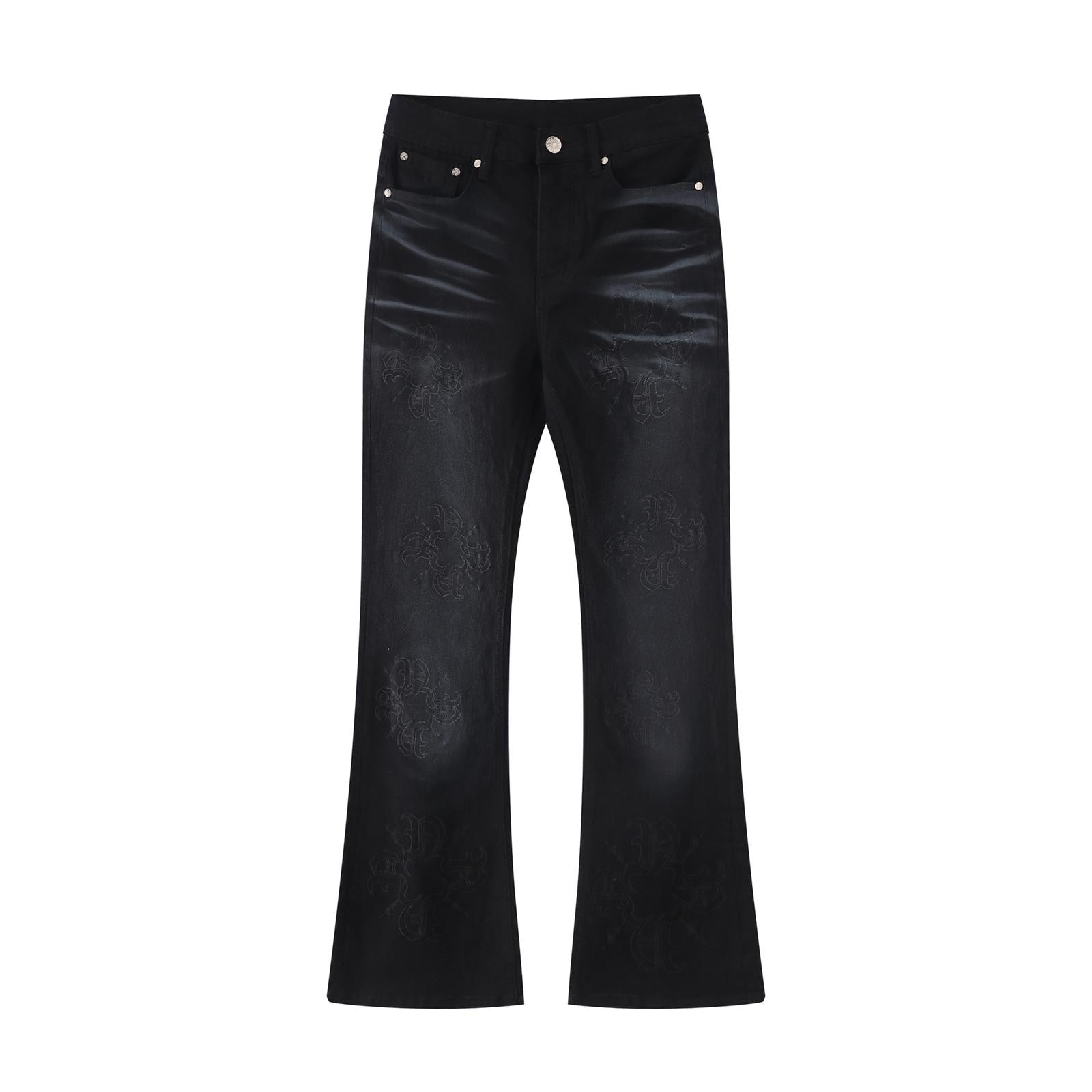 Shadow Monogram Flare Denim – Black