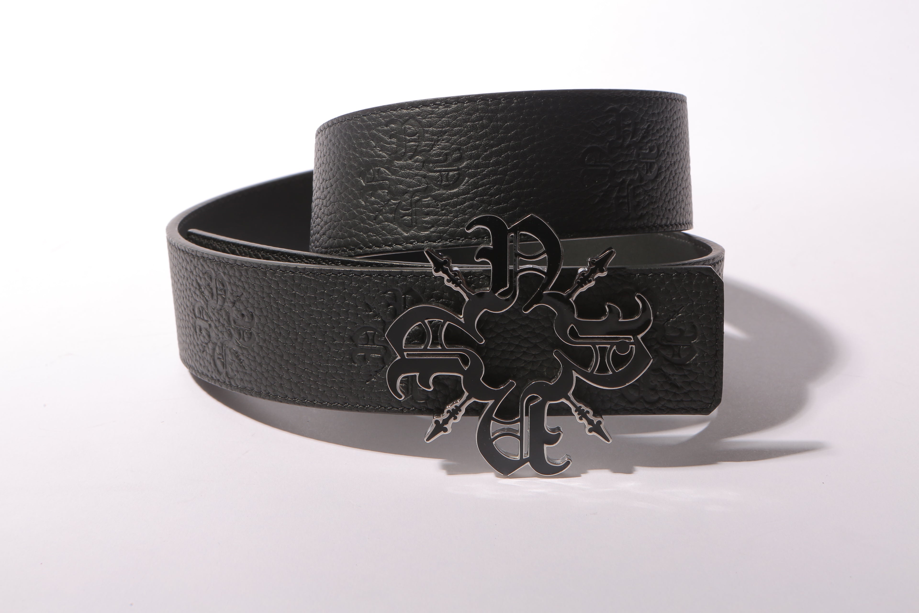 Black Monogram Reversible Leather Strap 40MM