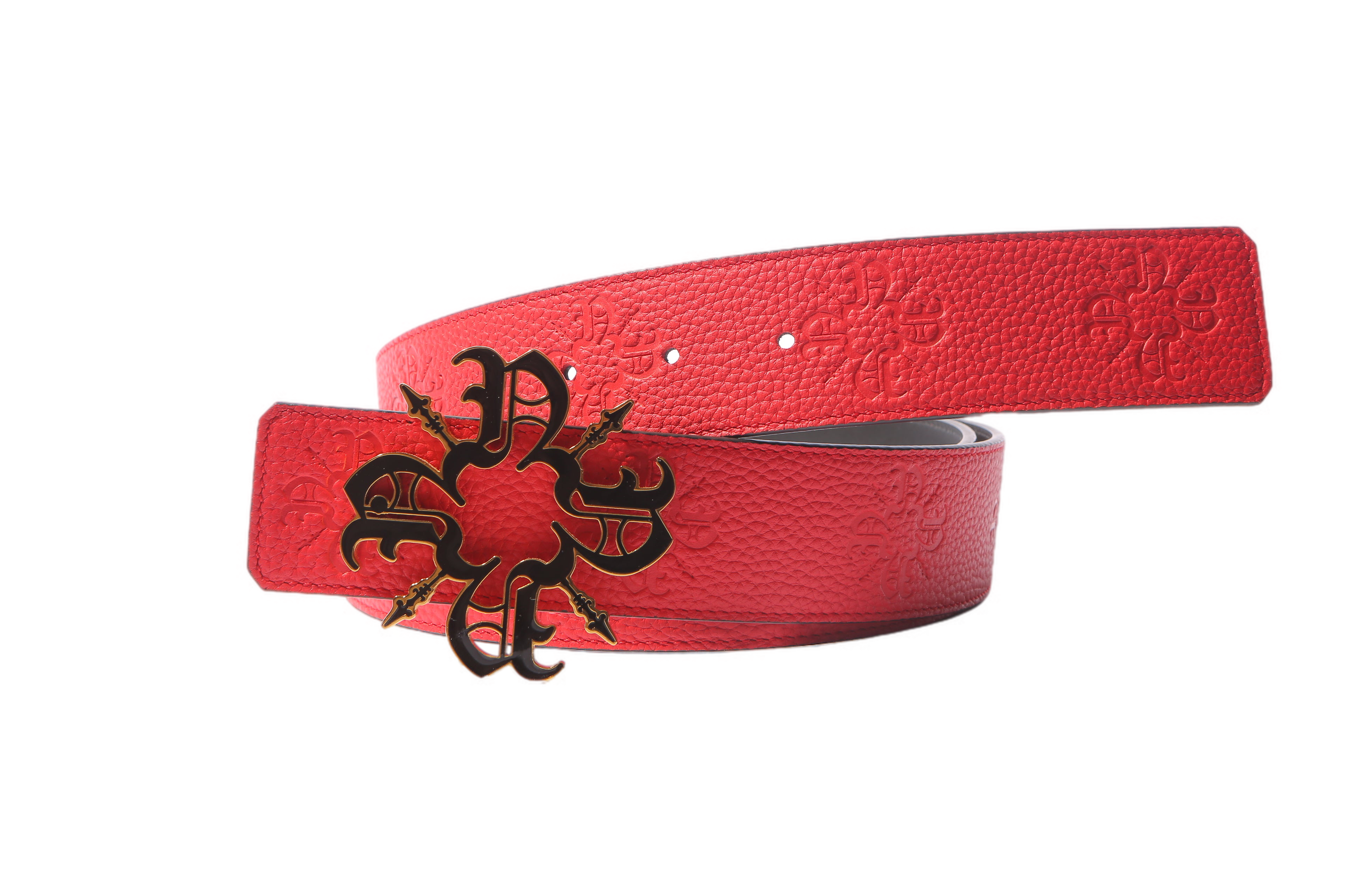 Red Monogram Reversible Leather Strap 40MM