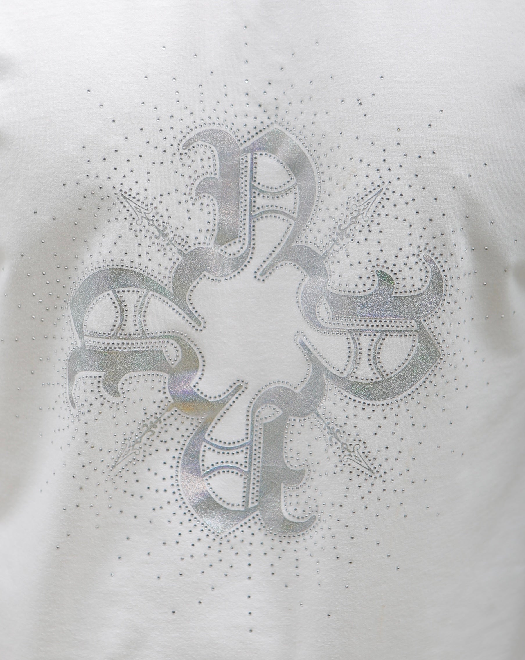 Rhinestone Hologram Monogram T-Shirt