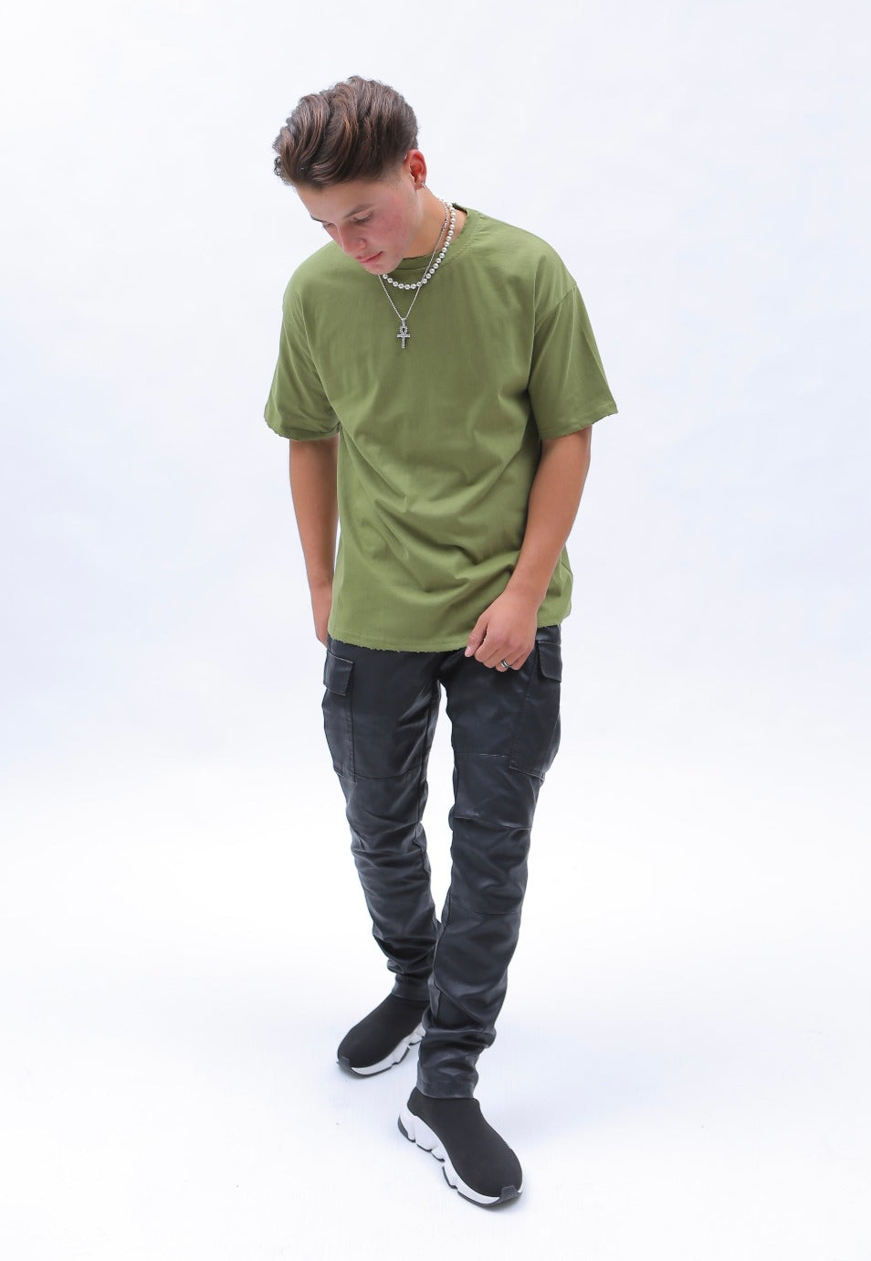 Drop Shoulder T-Shirt - Forrest Green