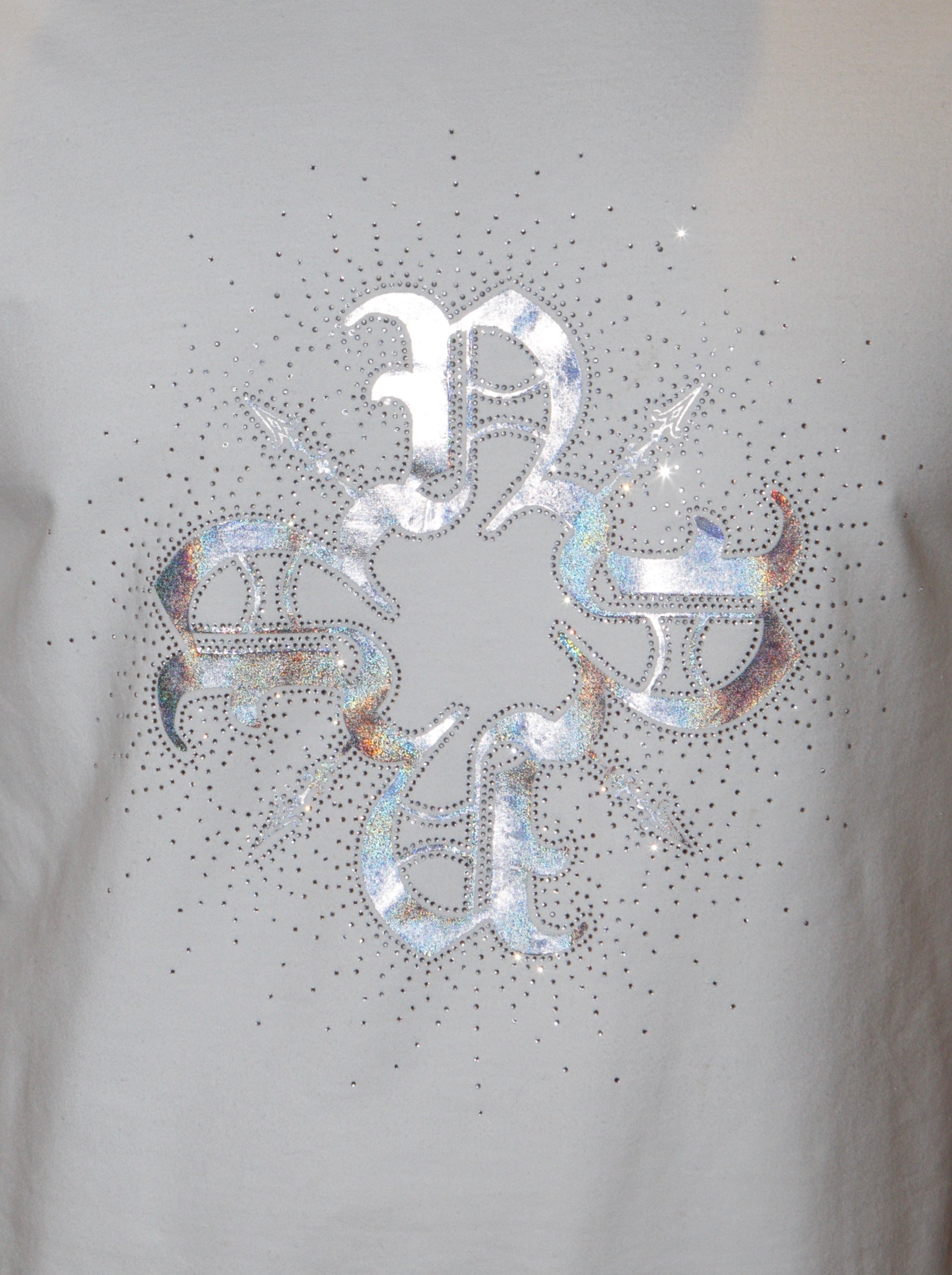 Rhinestone Hologram Monogram T-Shirt