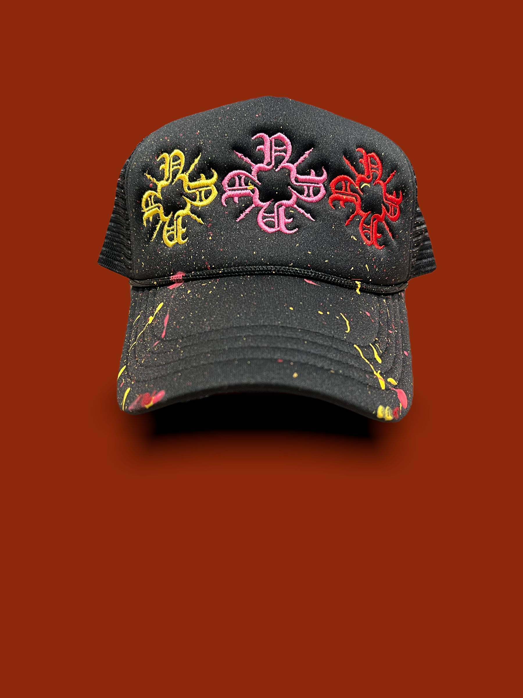 Multicolor Monogram Black Foam Trucker Hat - WITH PAINT